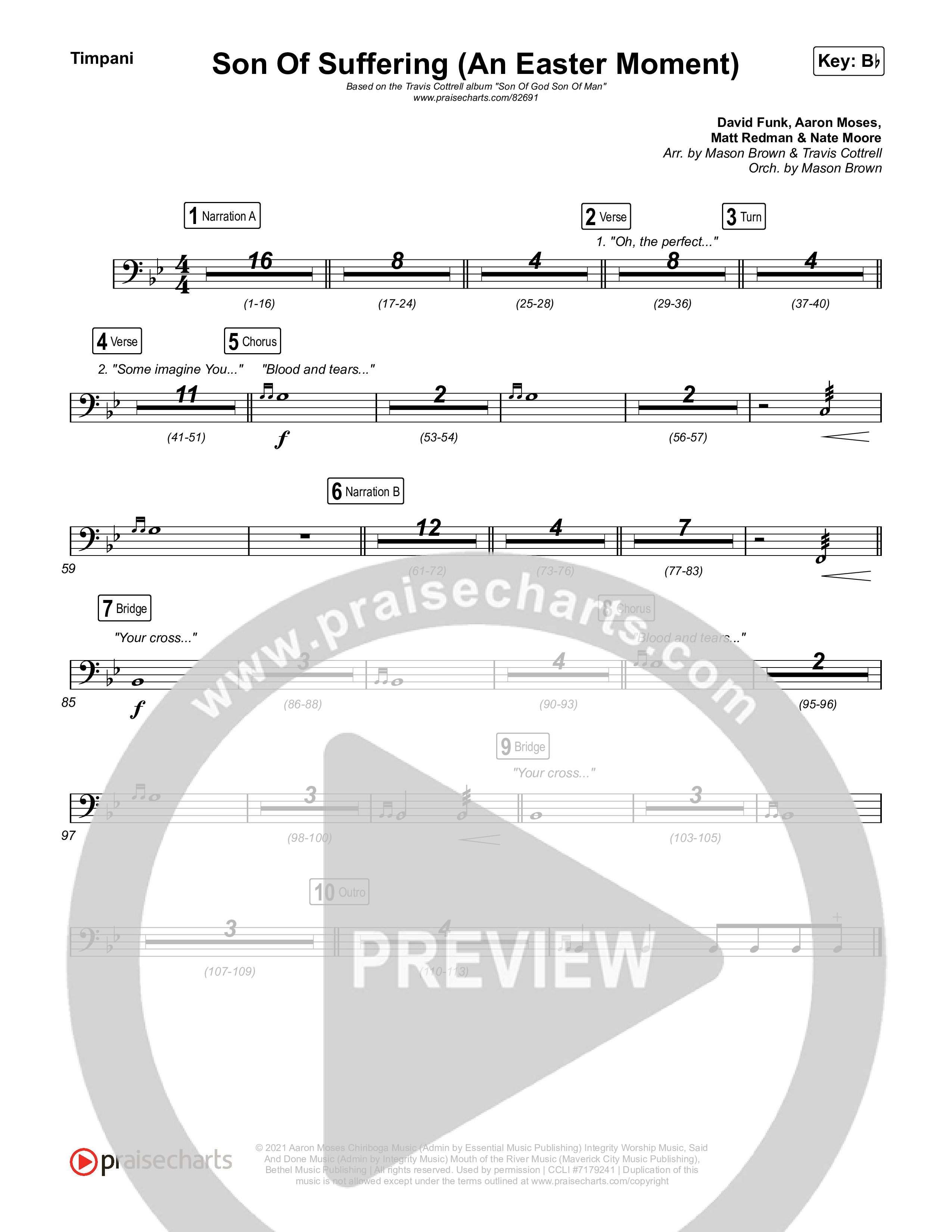 Son Of Suffering (An Easter Moment) (Choral/SATB) Timpani (Travis Cottrell / Arr. Mason Brown)