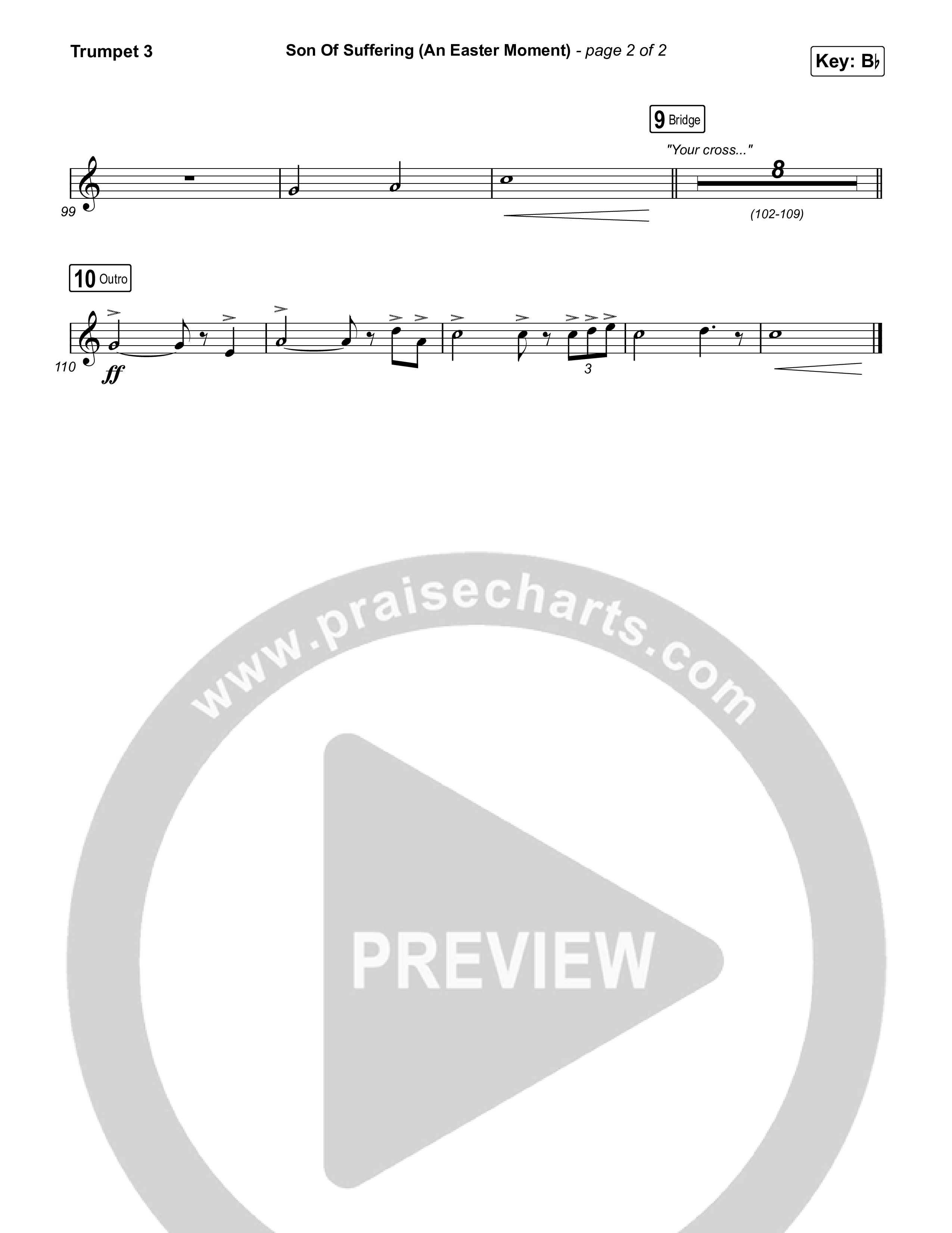Son Of Suffering (An Easter Moment) (Choral/SATB) Trumpet 3 (Travis Cottrell / Arr. Mason Brown)