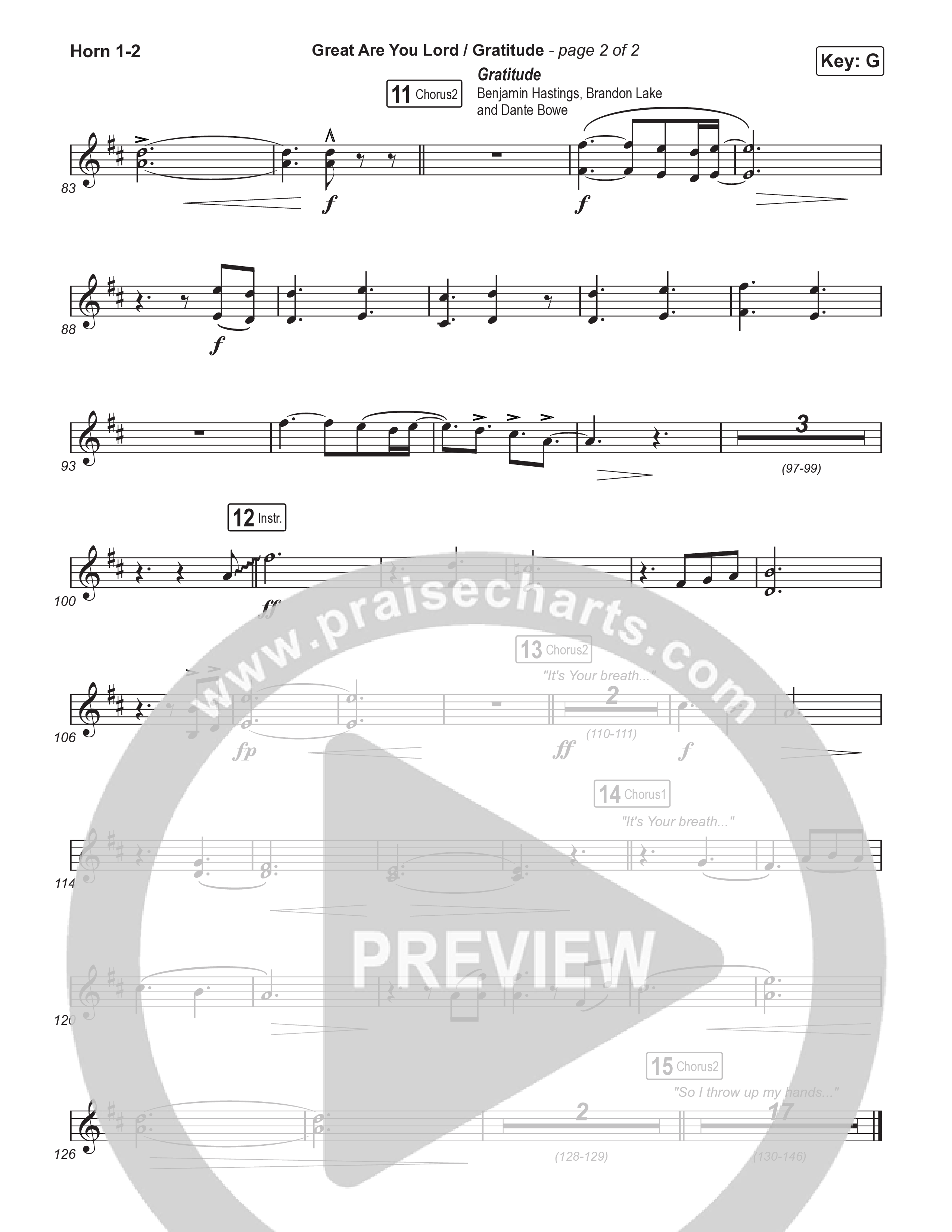 Great Are You Lord / Gratitude (Choral/SATB) Brass Pack (Travis Cottrell / Nia Allen / Arr. Mason Brown / Orch. Travis Patton)