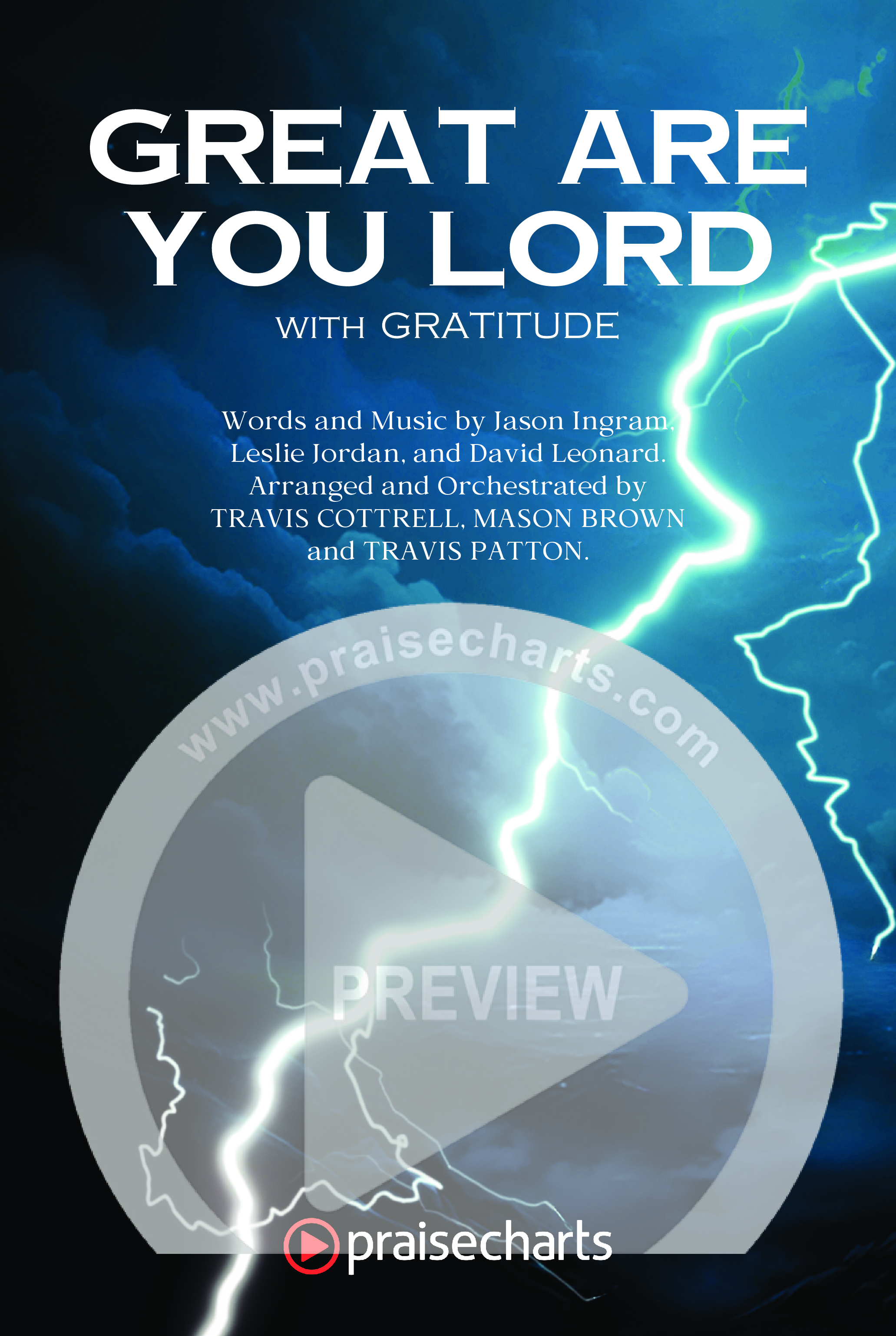 Great Are You Lord / Gratitude Octavo Cover Sheet (Travis Cottrell / Nia Allen / Arr. Mason Brown / Orch. Travis Patton)