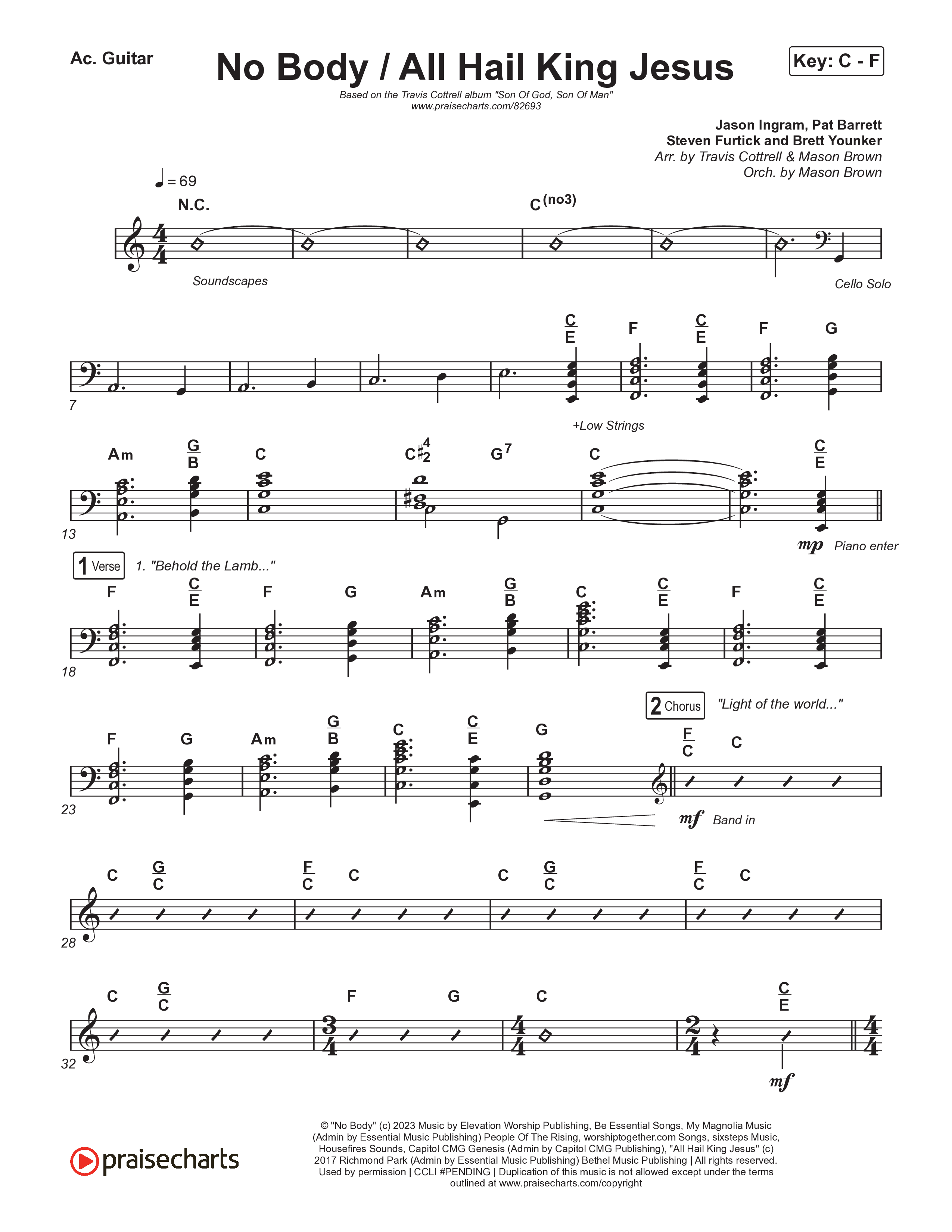 No Body / All Hail King Jesus (Choral/SATB) Acoustic Guitar (Travis Cottrell / Skye Reedy / Arr. Mason Brown)