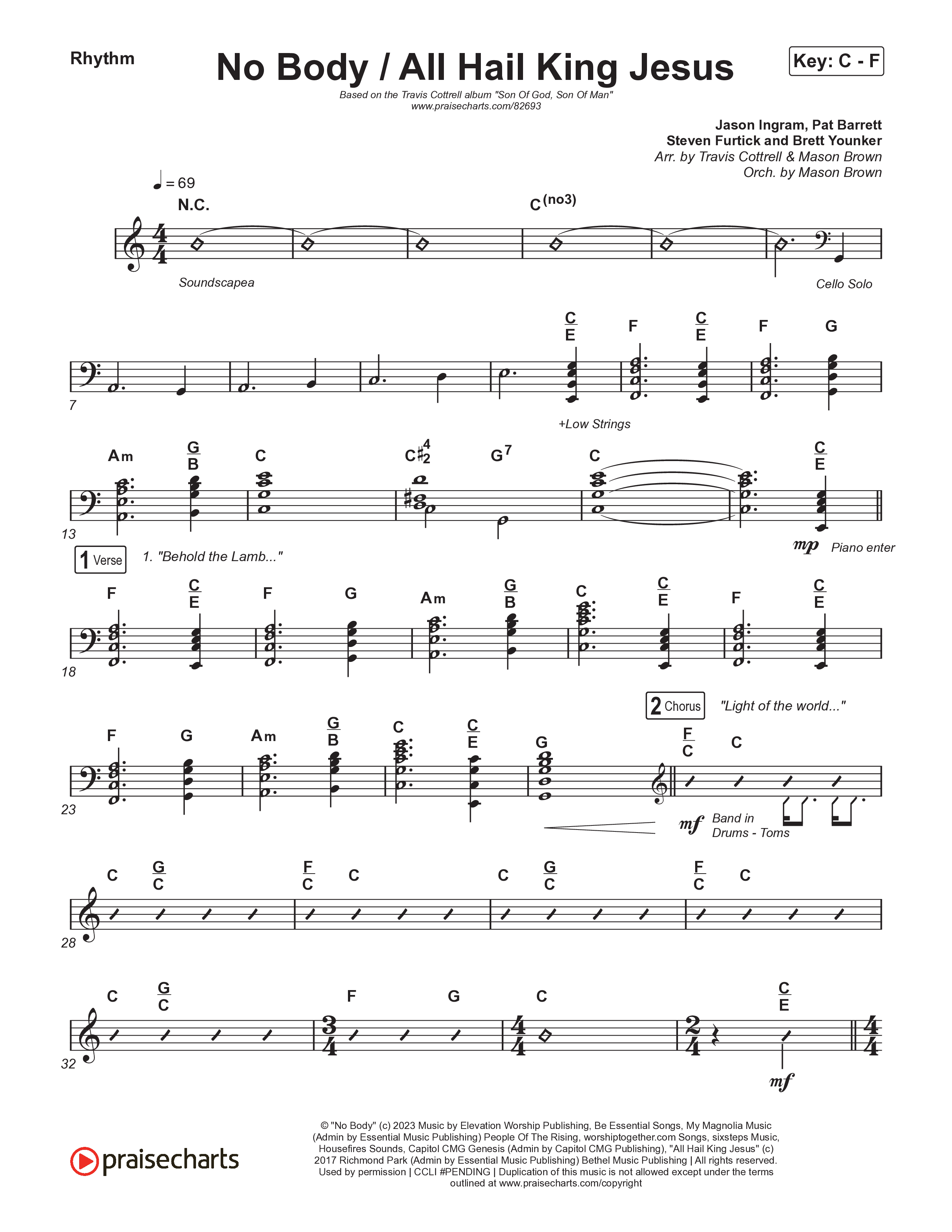 No Body / All Hail King Jesus (Choral/SATB) Rhythm Pack (Travis Cottrell / Skye Reedy / Arr. Mason Brown)
