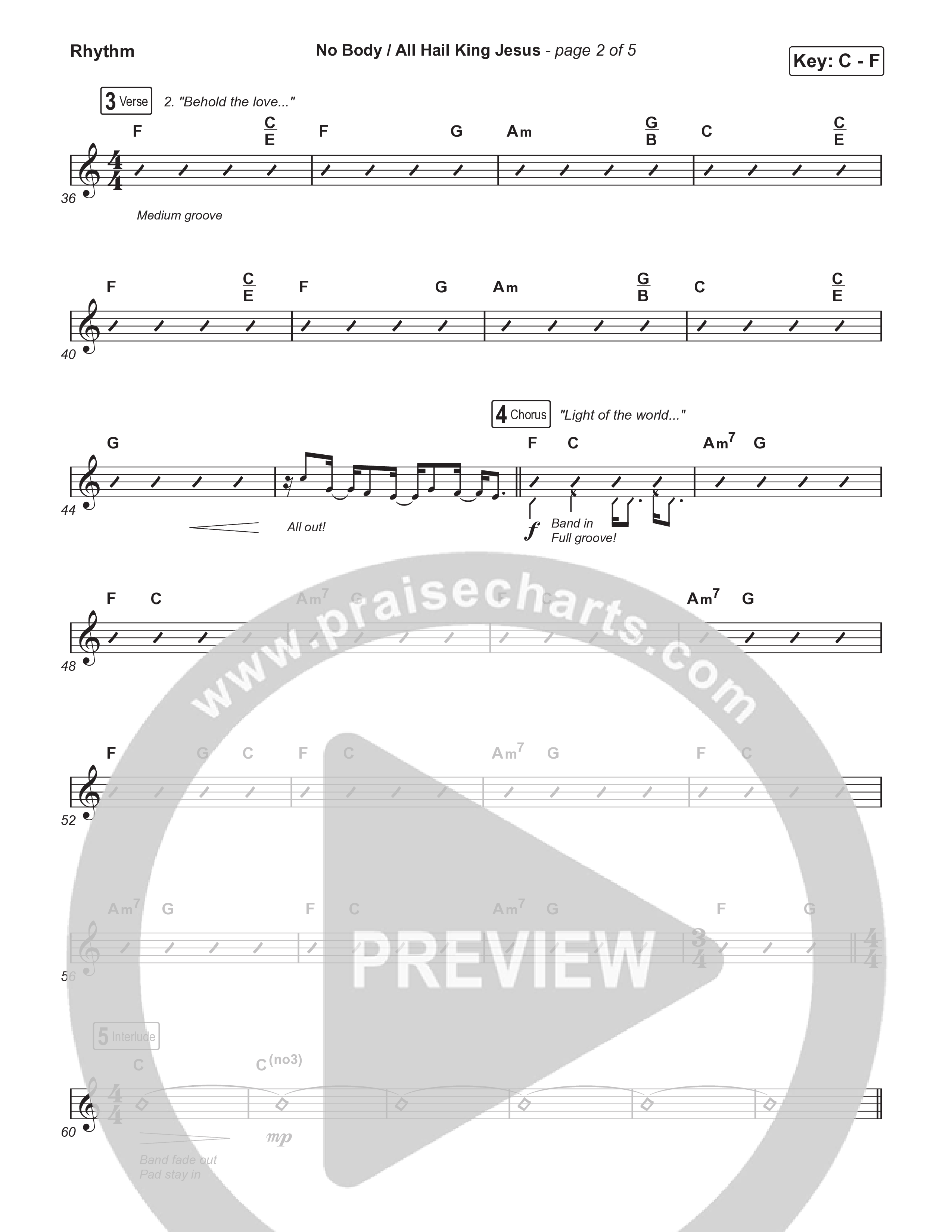 No Body / All Hail King Jesus (Choral/SATB) Rhythm Pack (Travis Cottrell / Skye Reedy / Arr. Mason Brown)