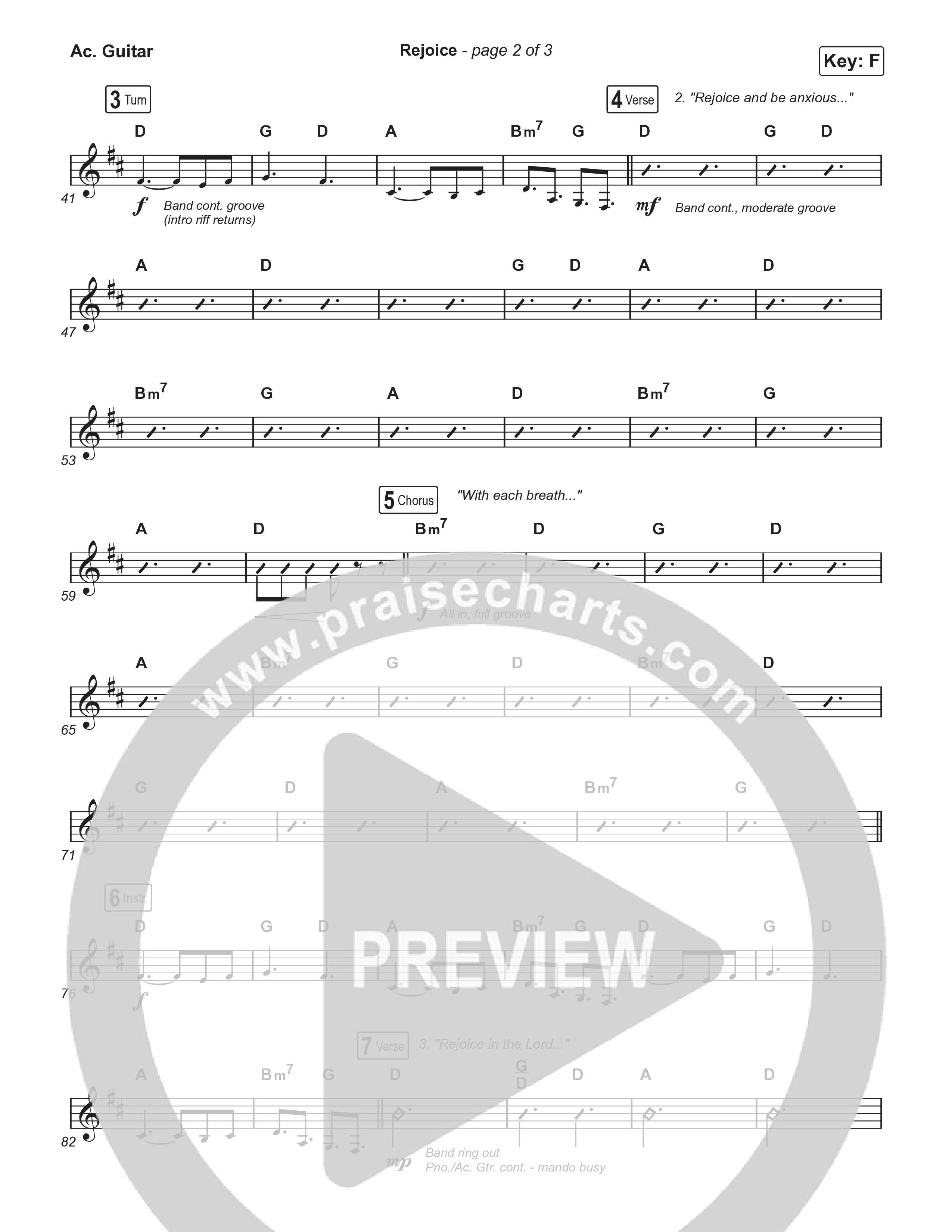 Rejoice (Choral/SATB) Acoustic Guitar (Travis Cottrell / Arr. Mason Brown / Orch. Travis Patton)