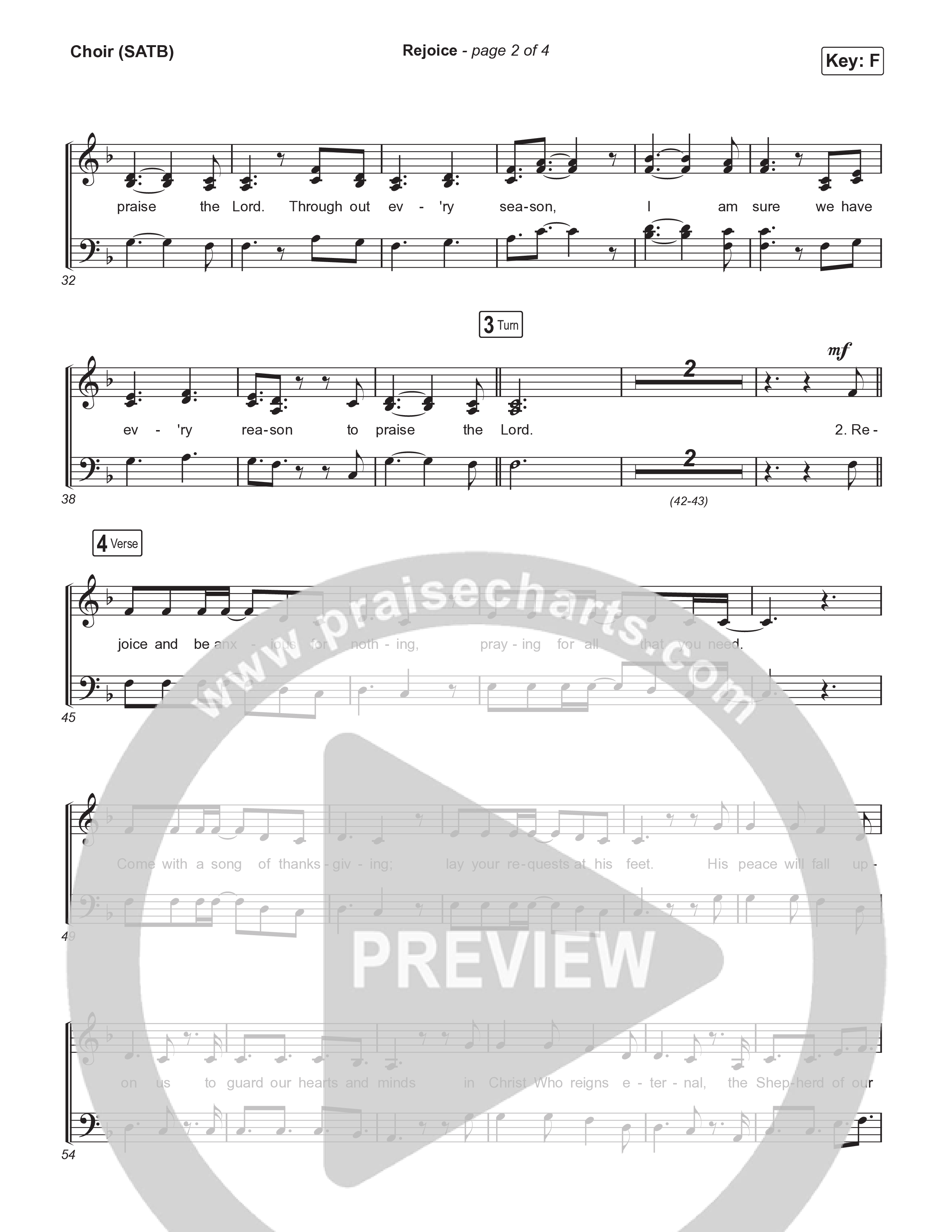 Rejoice Choir Sheet (SATB) (Travis Cottrell / Arr. Mason Brown / Orch. Travis Patton)
