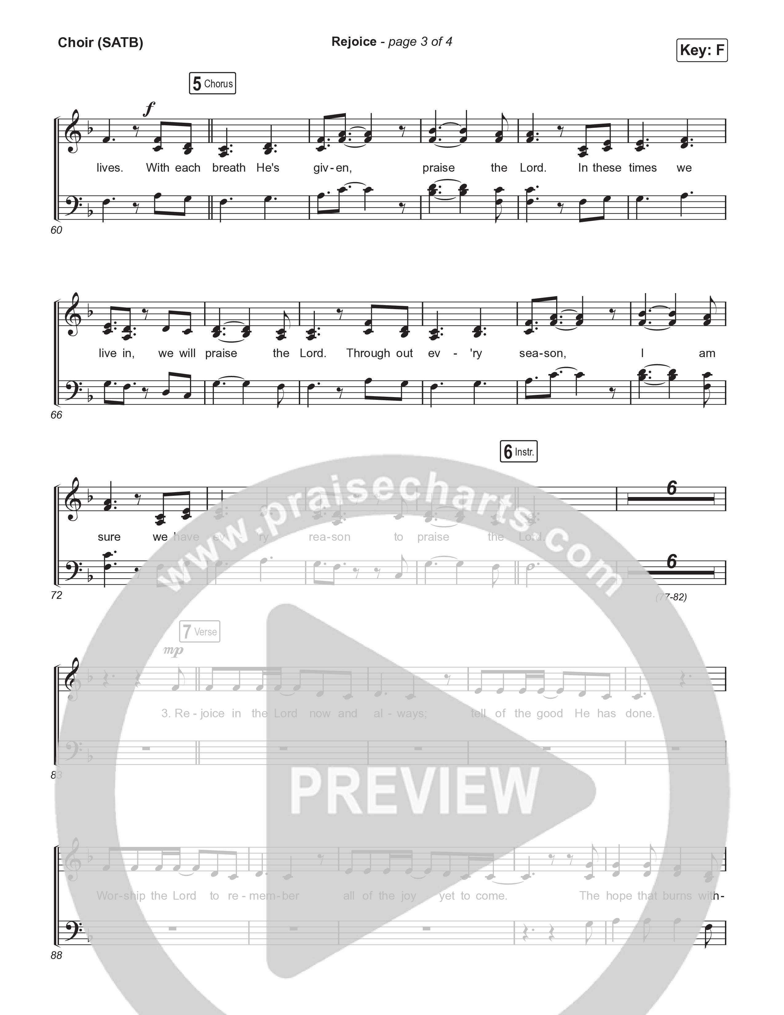 Rejoice (Choral/SATB) Choir Sheet (SATB) (Travis Cottrell / Arr. Mason Brown / Orch. Travis Patton)