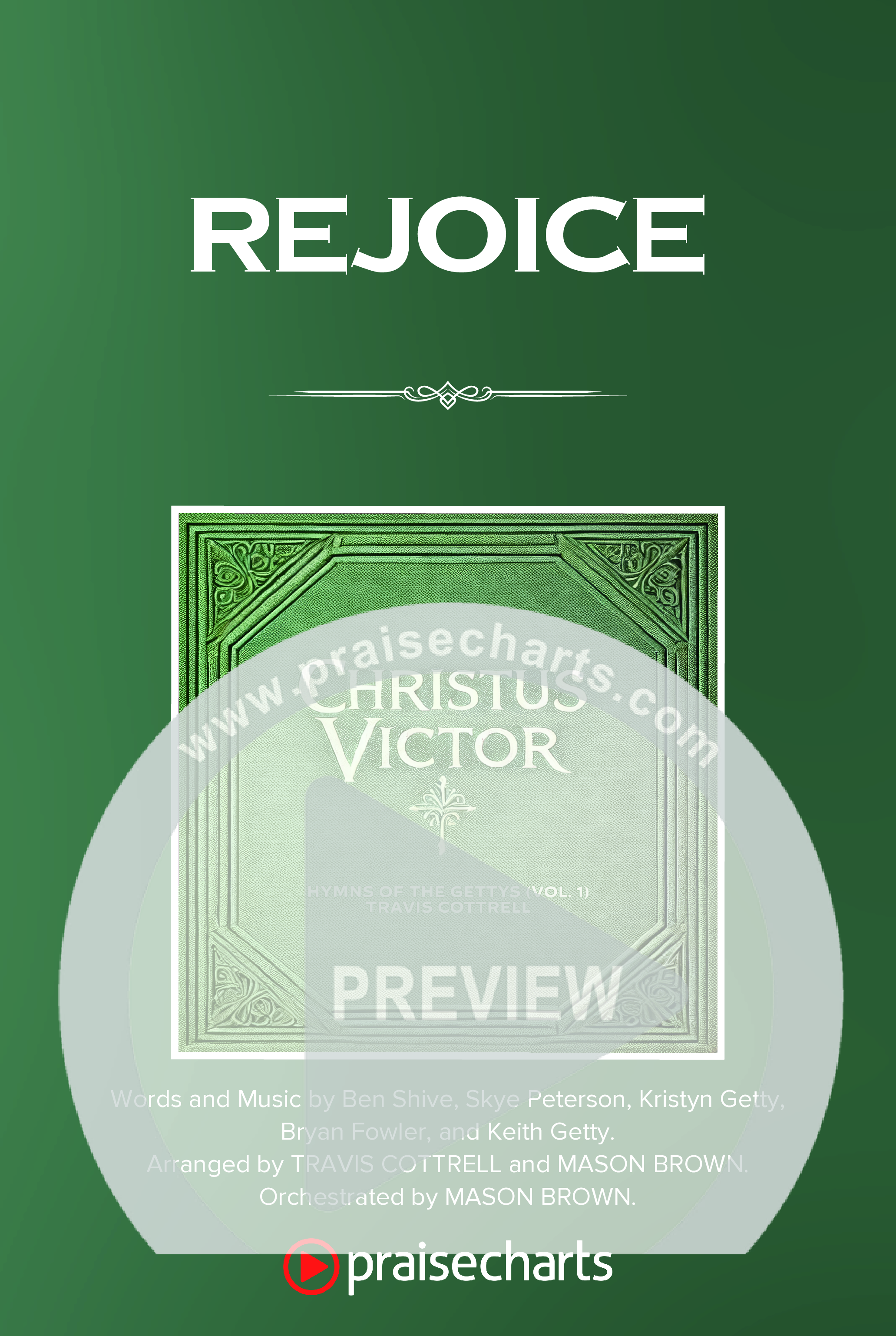 Rejoice (Choral/SATB) Octavo Cover Sheet (Travis Cottrell / Arr. Mason Brown / Orch. Travis Patton)