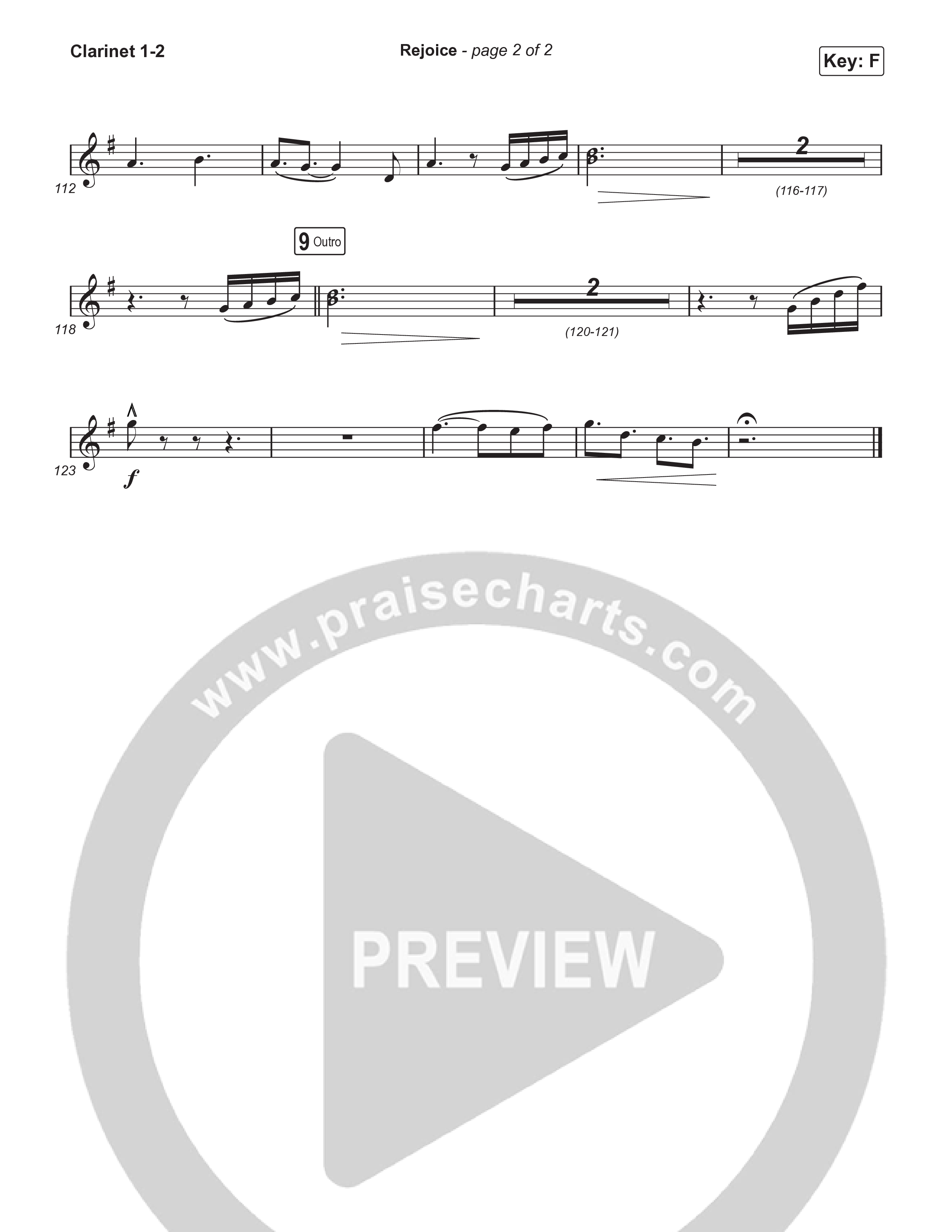 Rejoice (Choral/SATB) Clarinet 1,2 (Travis Cottrell / Arr. Mason Brown / Orch. Travis Patton)