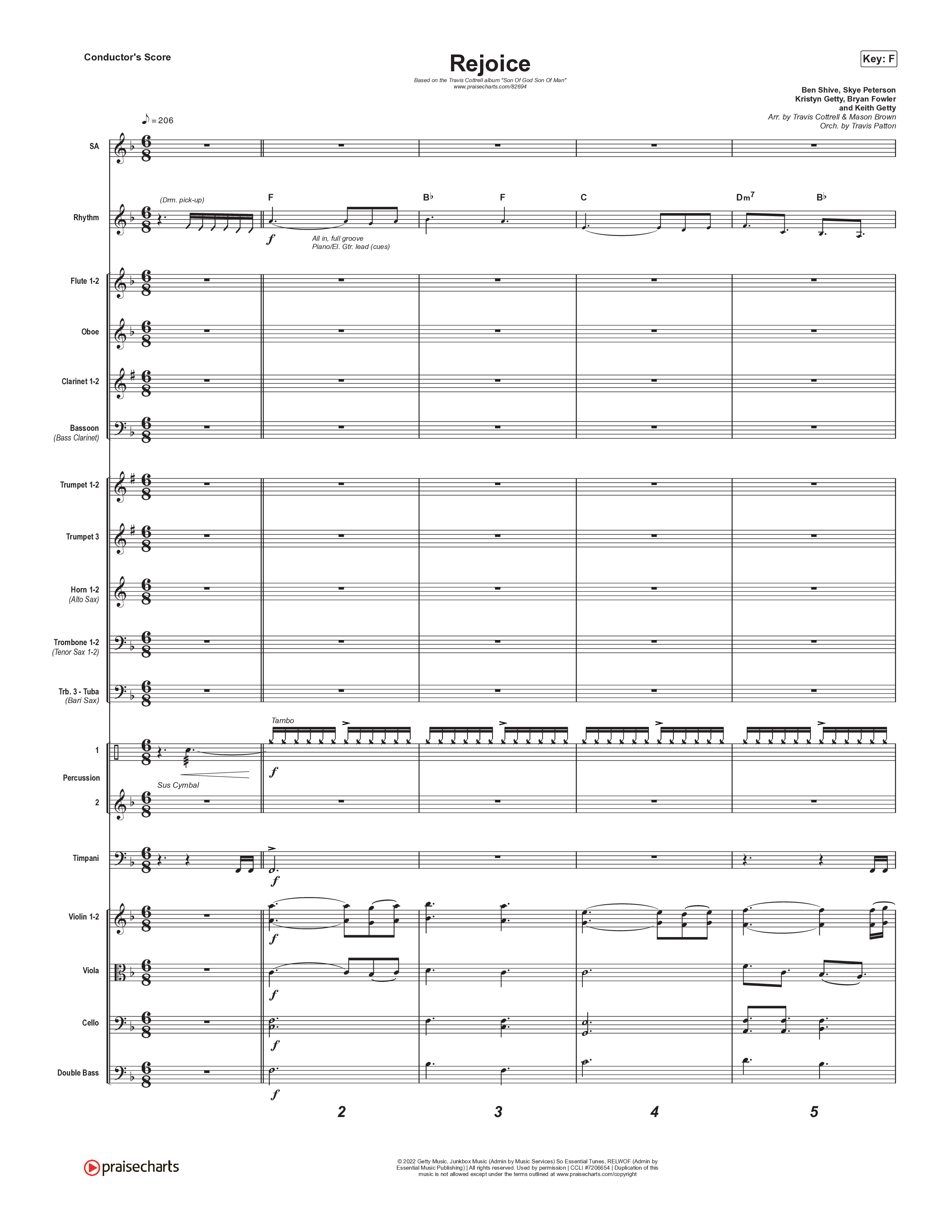 Rejoice Conductor's Score (Travis Cottrell / Arr. Mason Brown / Orch. Travis Patton)