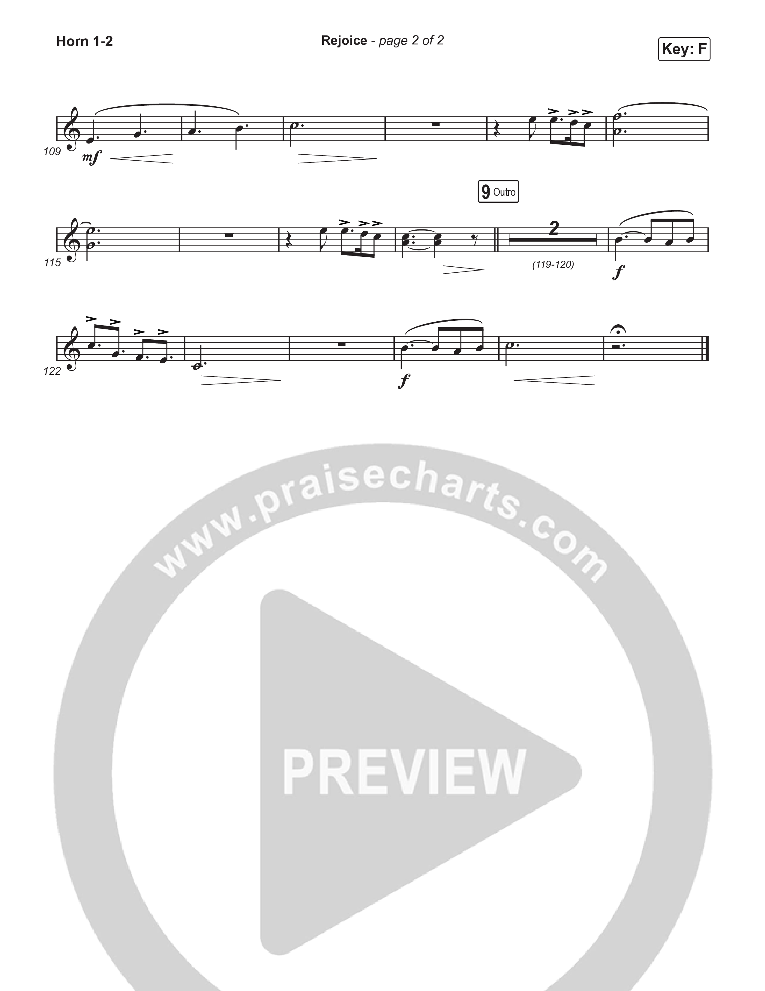 Rejoice (Choral/SATB) French Horn 1,2 (Travis Cottrell / Arr. Mason Brown / Orch. Travis Patton)
