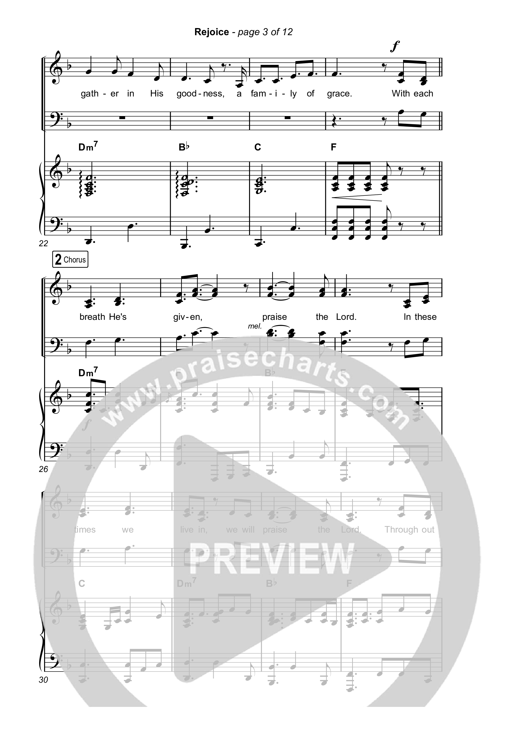 Rejoice (Choral/SATB) Octavo (SATB & Pno) (Travis Cottrell / Arr. Mason Brown / Orch. Travis Patton)