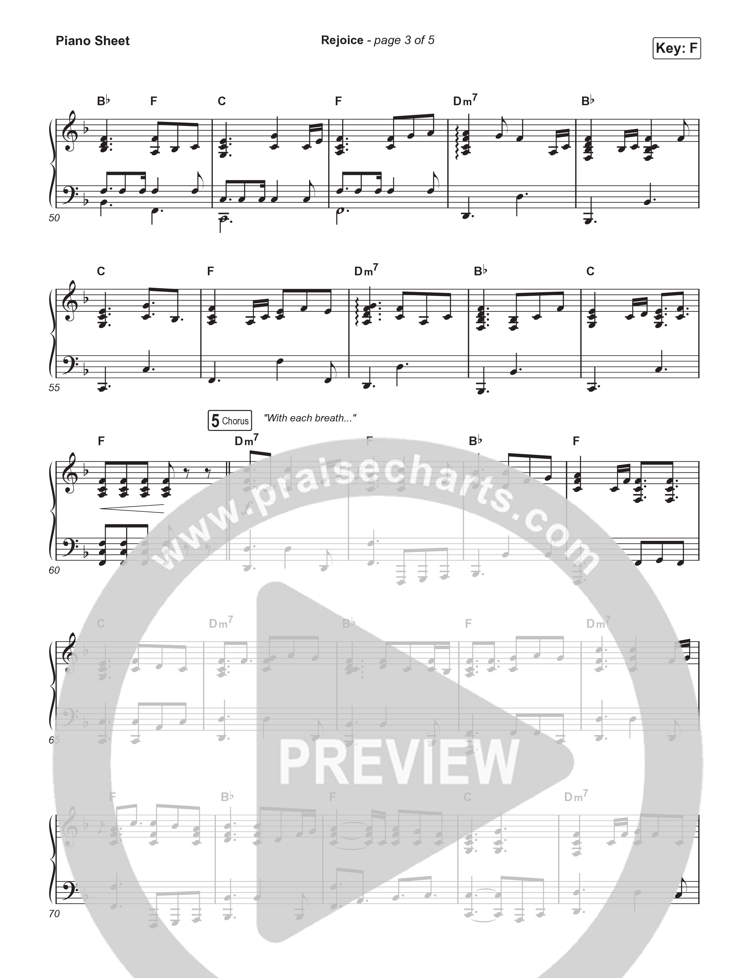 Rejoice Piano Sheet (Travis Cottrell / Arr. Mason Brown / Orch. Travis Patton)