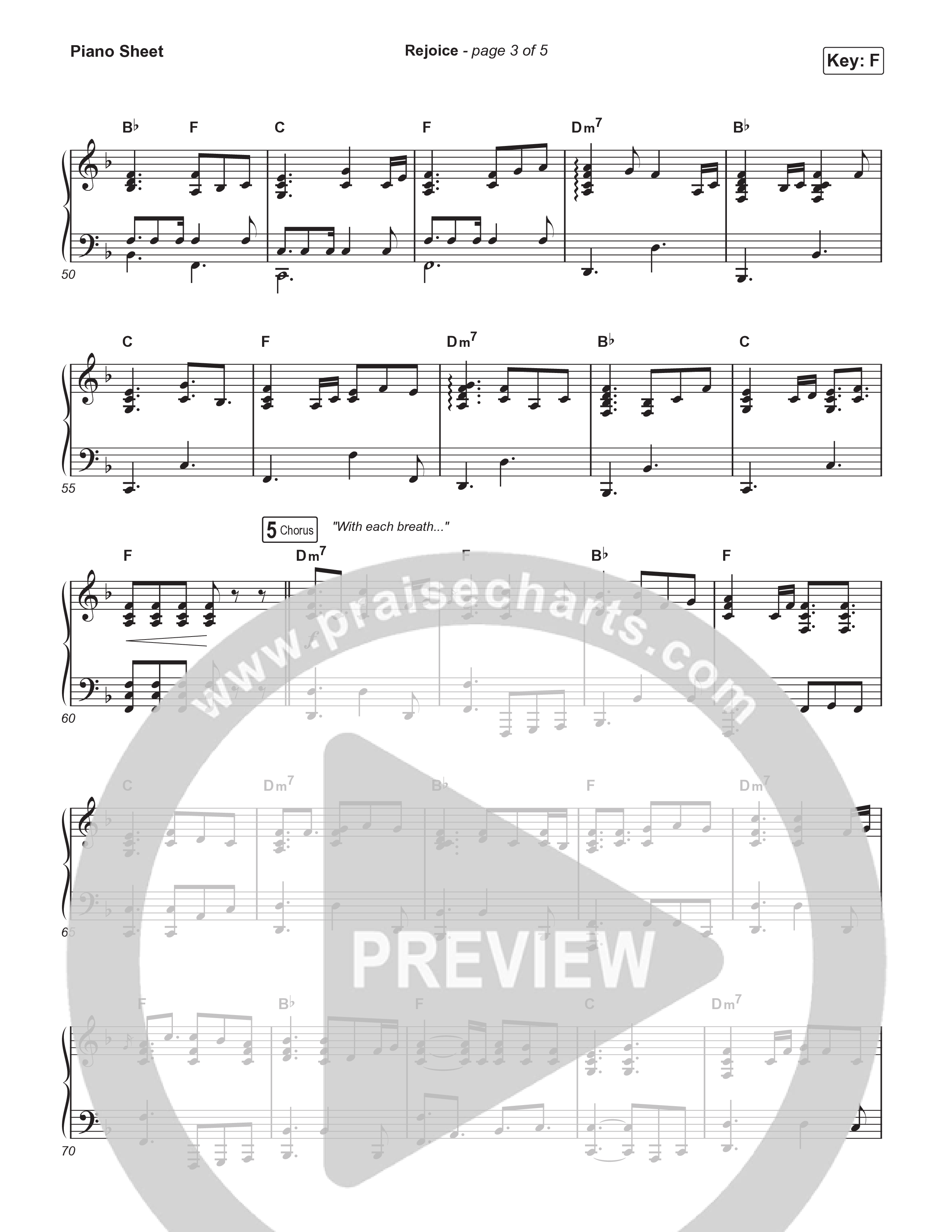Rejoice (Choral/SATB) Piano Sheet (Travis Cottrell / Arr. Mason Brown / Orch. Travis Patton)
