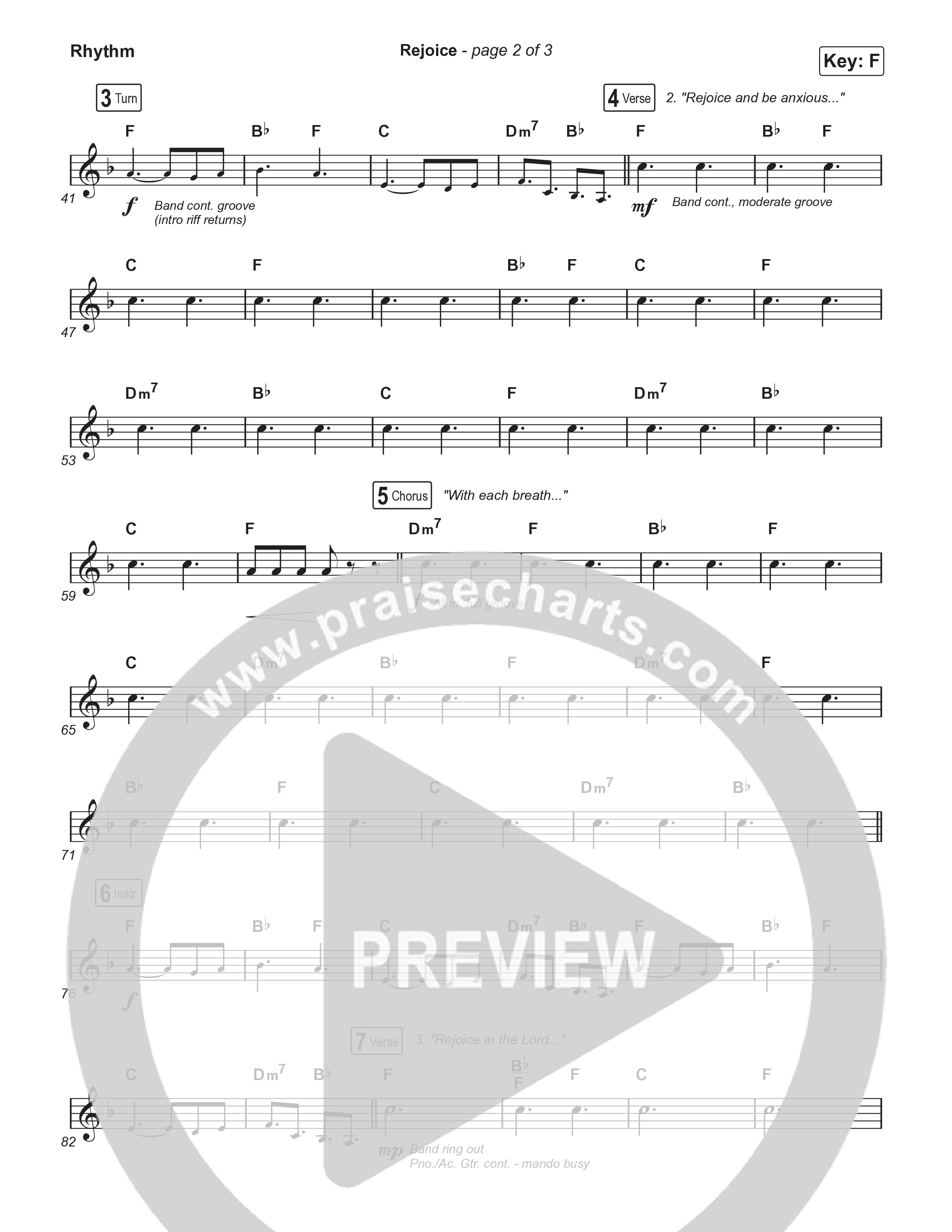 Rejoice (Choral/SATB) Rhythm Pack (Travis Cottrell / Arr. Mason Brown / Orch. Travis Patton)