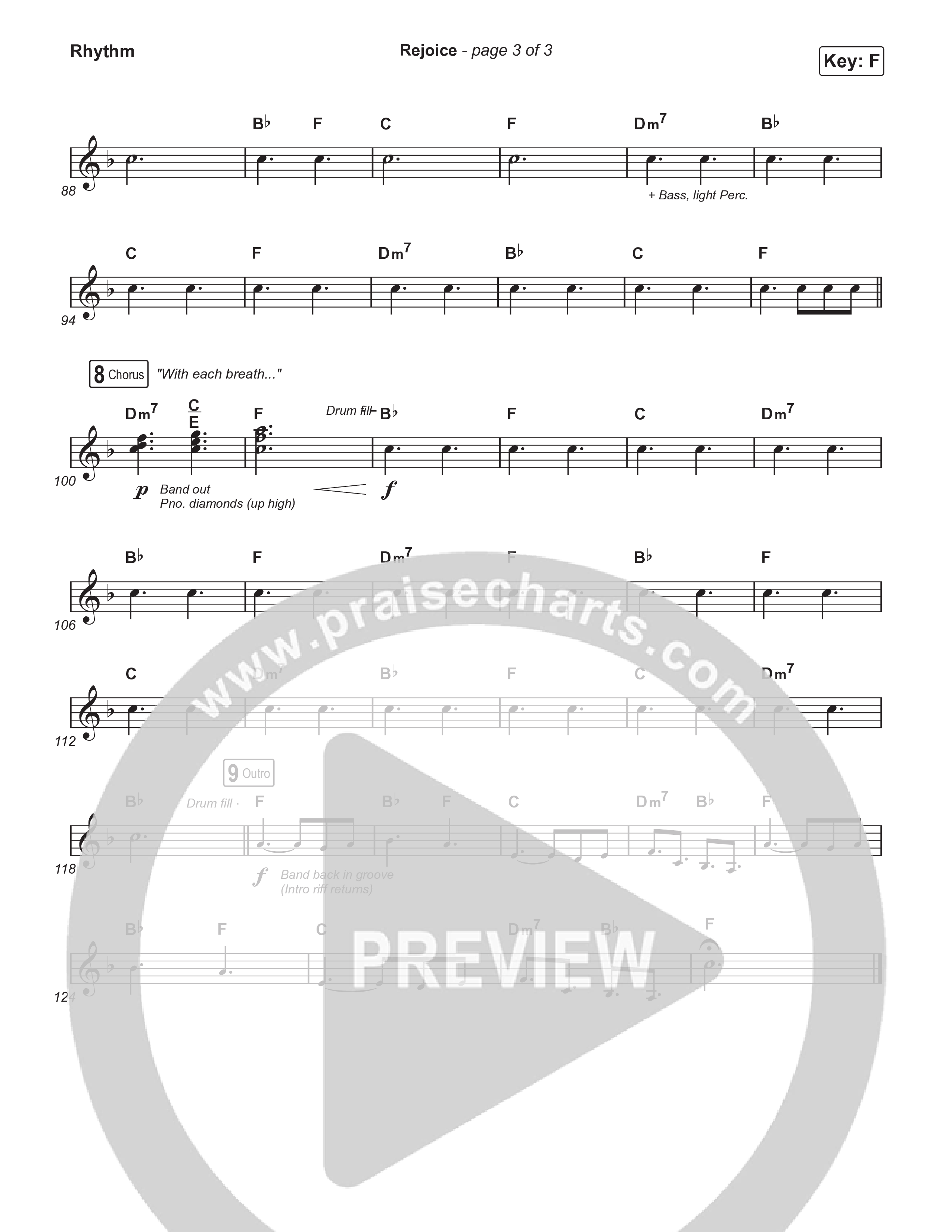 Rejoice Rhythm Chart (Travis Cottrell / Arr. Mason Brown / Orch. Travis Patton)