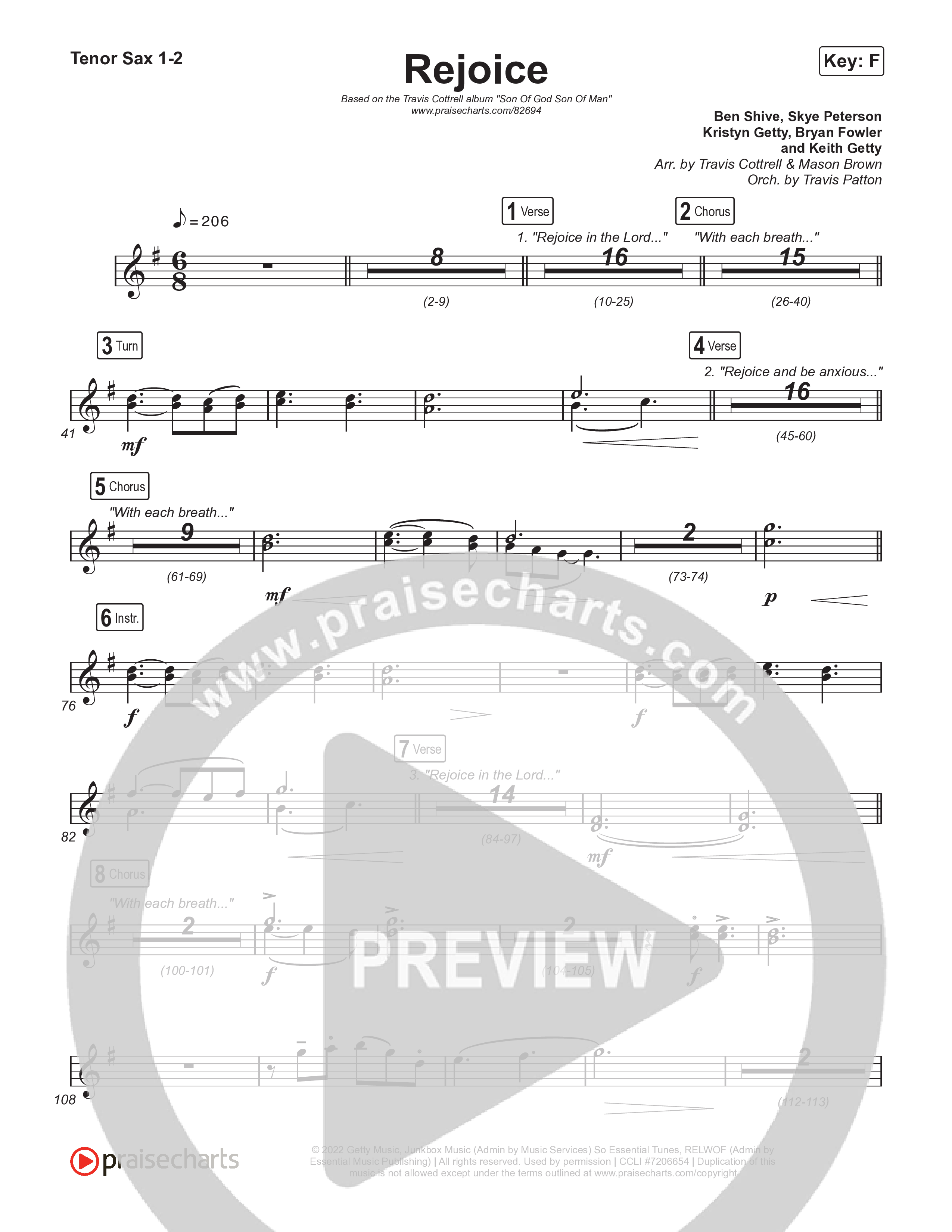 Rejoice Sax Pack (Travis Cottrell / Arr. Mason Brown / Orch. Travis Patton)