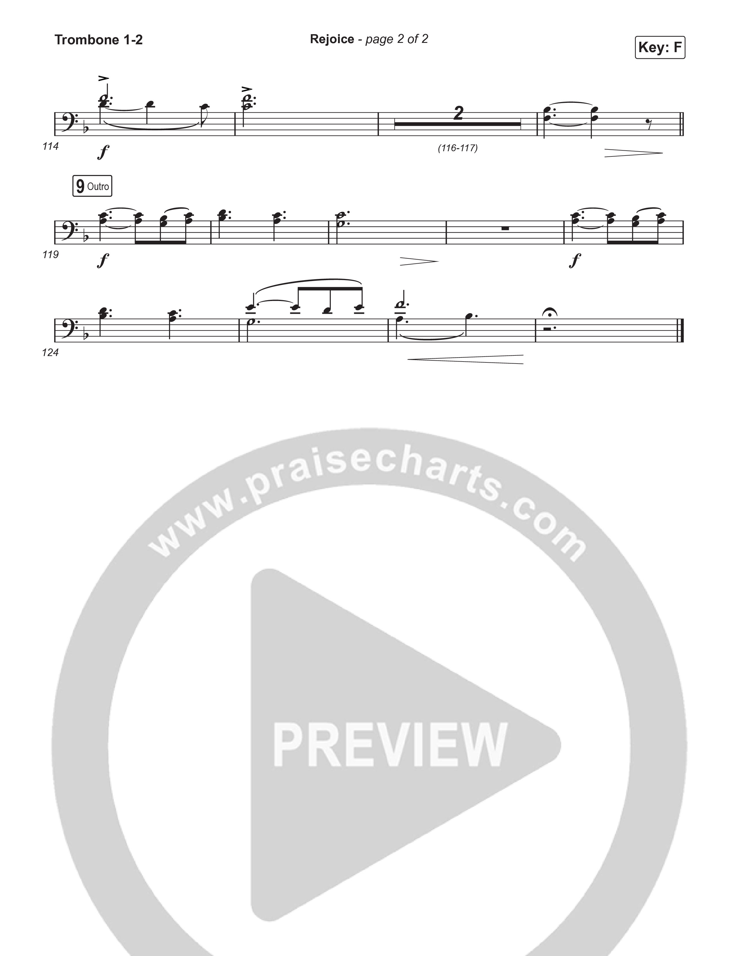 Rejoice Trombone 1/2 (Travis Cottrell / Arr. Mason Brown / Orch. Travis Patton)