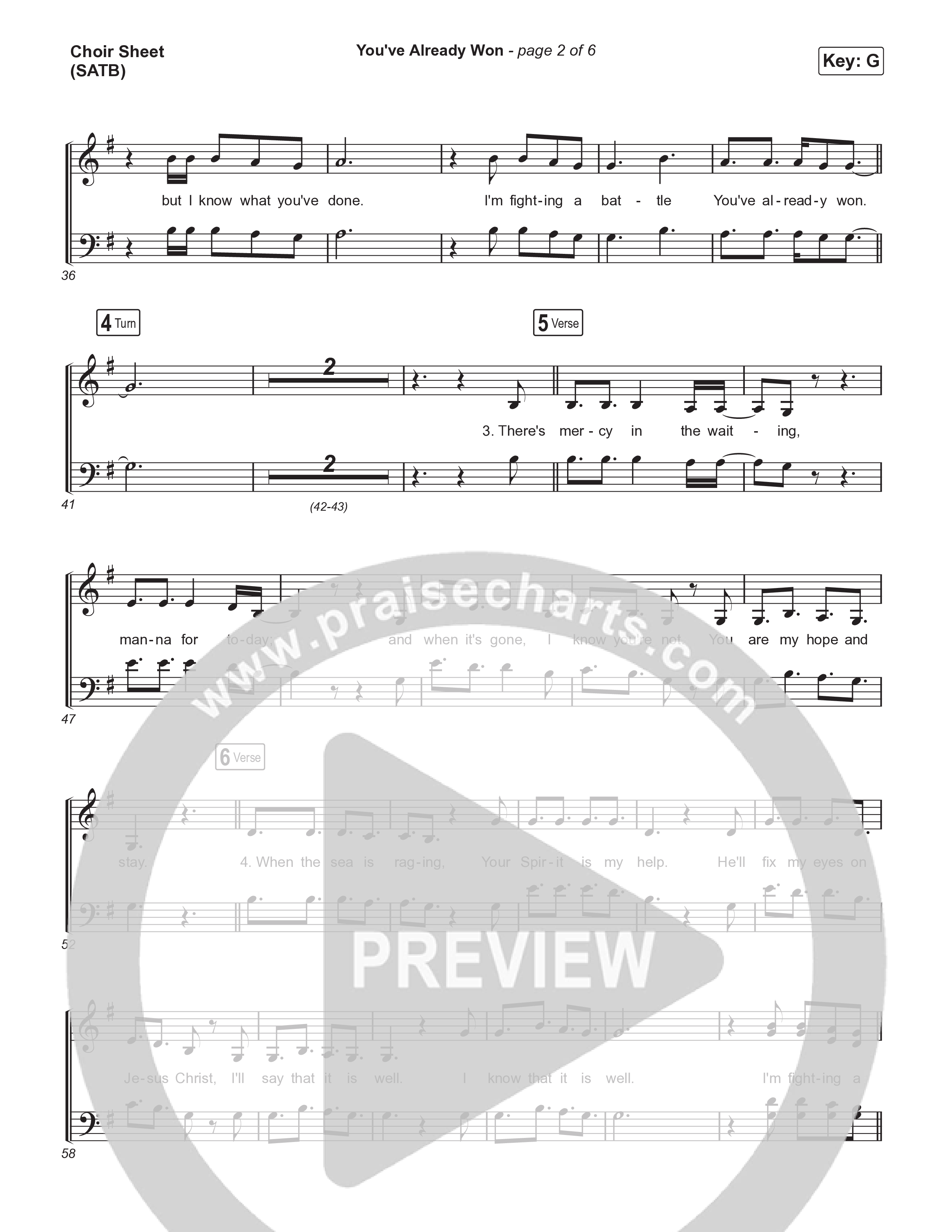 You've Already Won Choir Sheet (SATB) (Travis Cottrell / Meredith Andrews / Arr. Mason Brown / Orch. Travis Patton)