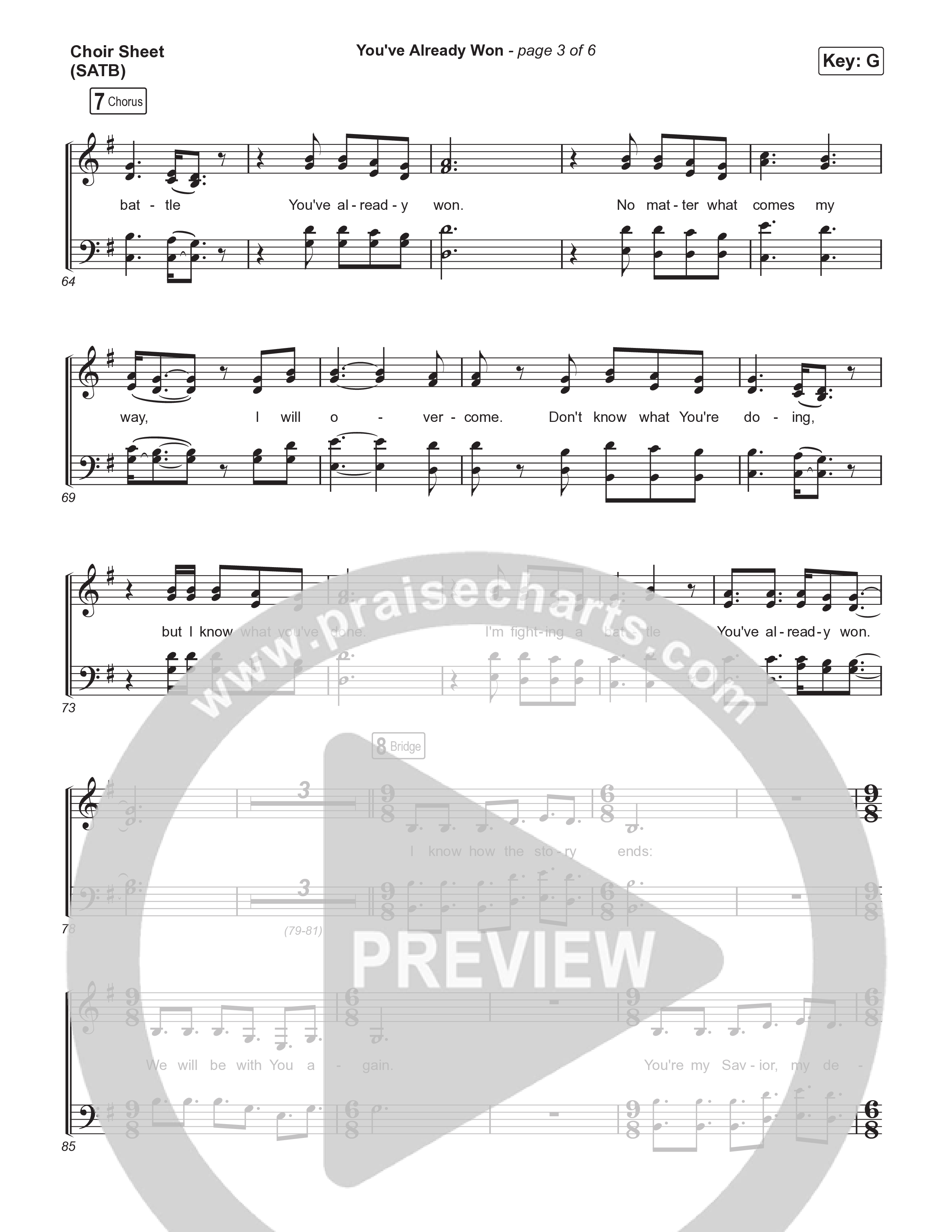 You've Already Won Choir Sheet (SATB) (Travis Cottrell / Meredith Andrews / Arr. Mason Brown / Orch. Travis Patton)