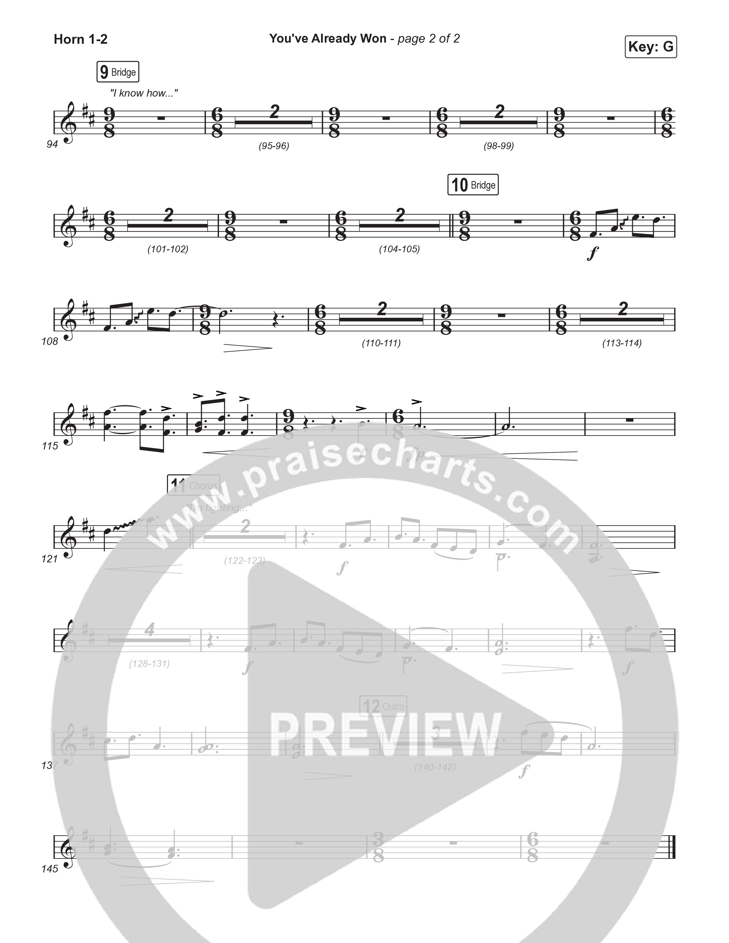 You've Already Won (Choral/SATB) Brass Pack (Travis Cottrell / Meredith Andrews / Arr. Mason Brown / Orch. Travis Patton)