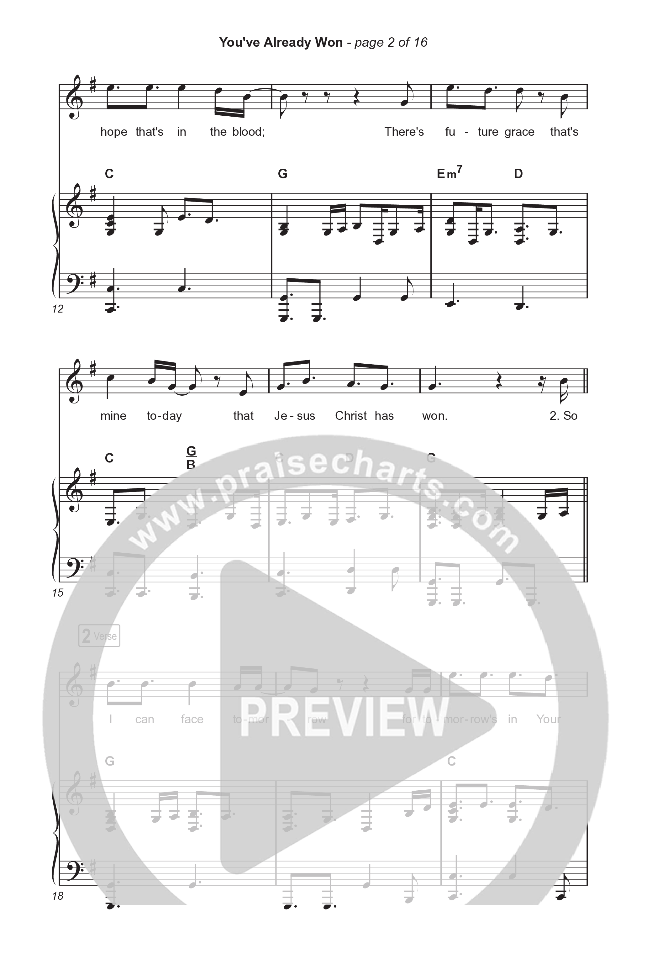 You've Already Won (Choral/SATB) Octavo (SATB & Pno) (Travis Cottrell / Meredith Andrews / Arr. Mason Brown / Orch. Travis Patton)