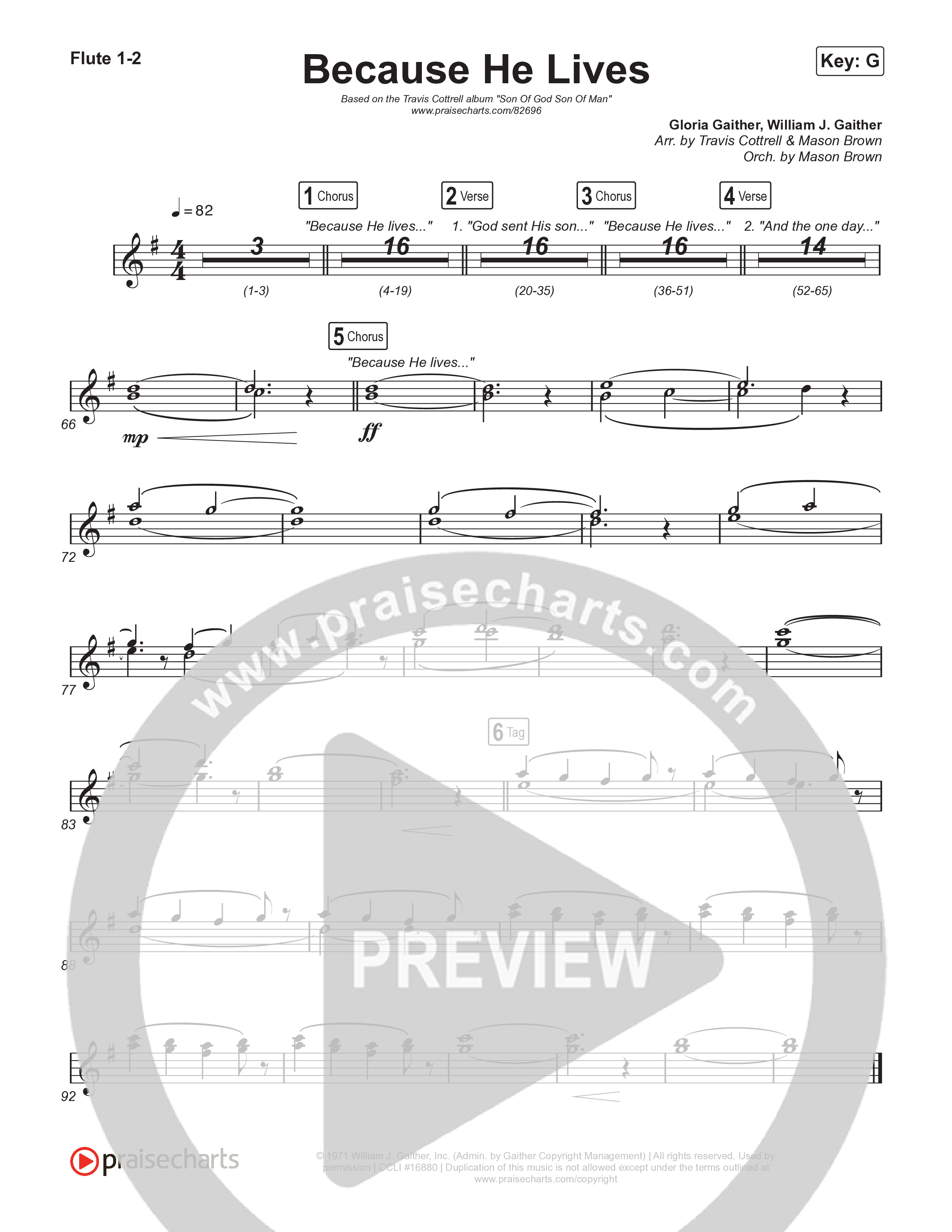Because He Lives (Choral/SATB) Wind Pack (Travis Cottrell / Brooke Voland / Arr. Mason Brown)