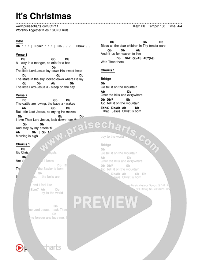 It's Christmas Chords & Lyrics (SOZO Kids / Worship Together Kids)