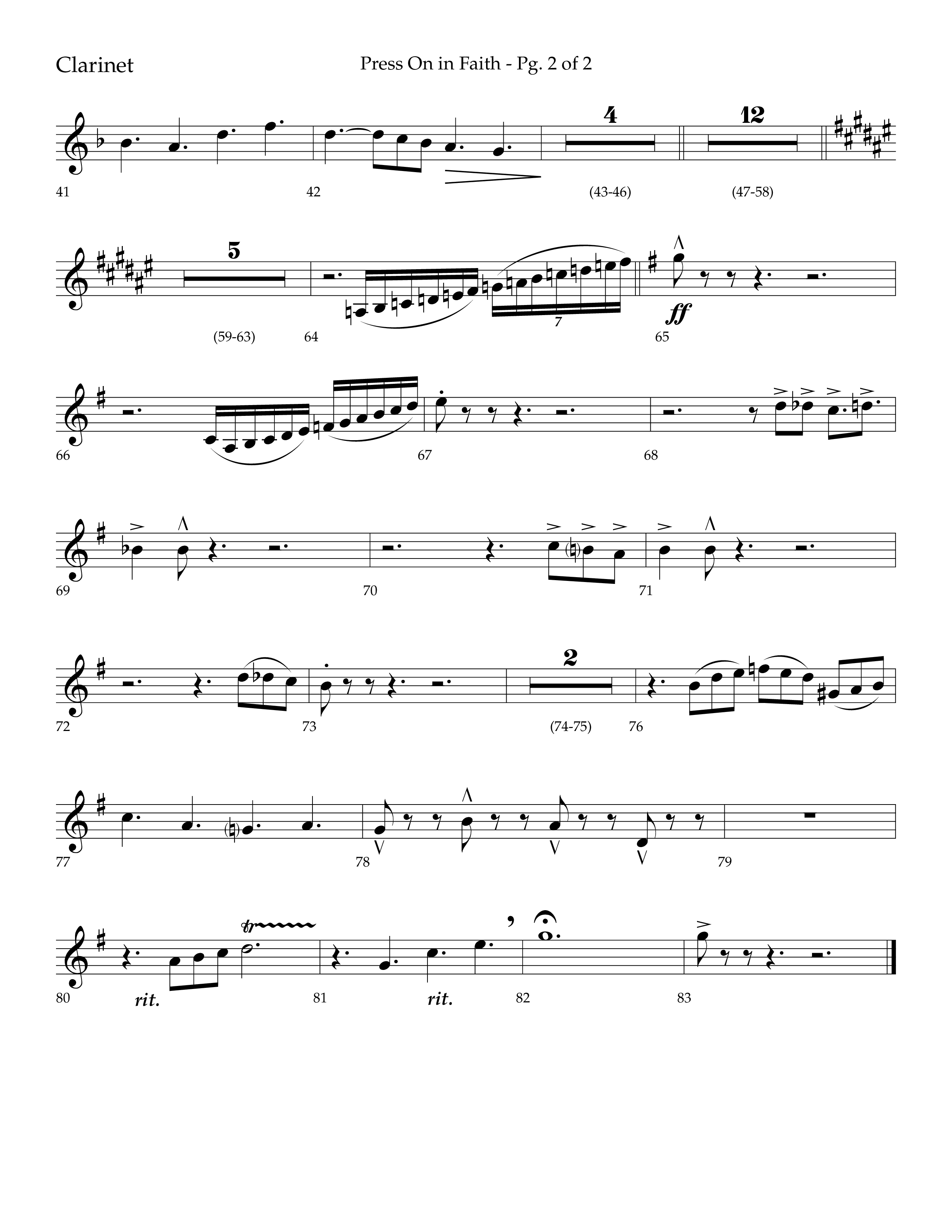 Press On In Faith with We’ve Come This Far By Faith Choral Anthem SATB Clarinet 1/2 (Lifeway Choral / Orch. Bradley Knight)