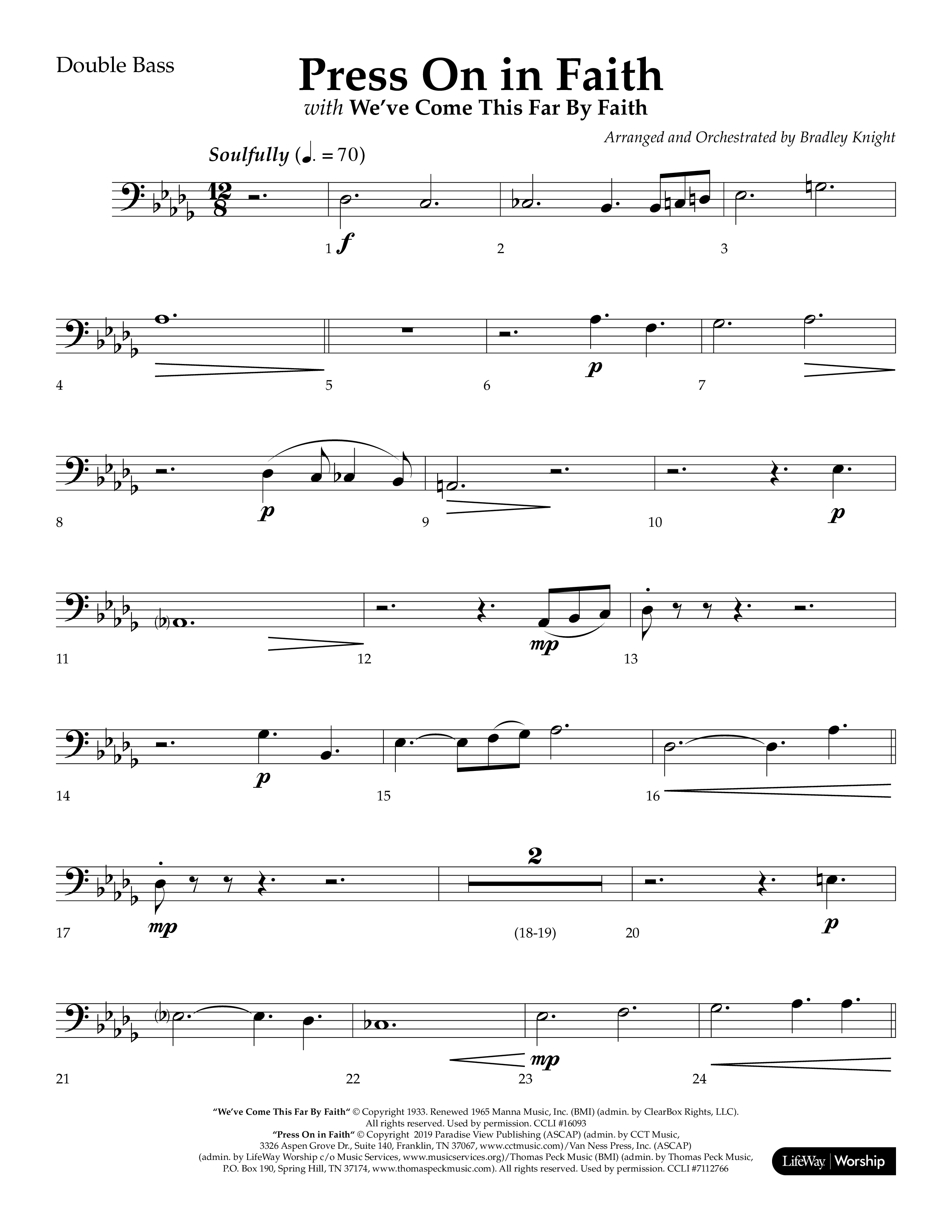 Press On In Faith with We’ve Come This Far By Faith Choral Anthem SATB Double Bass (Lifeway Choral / Orch. Bradley Knight)