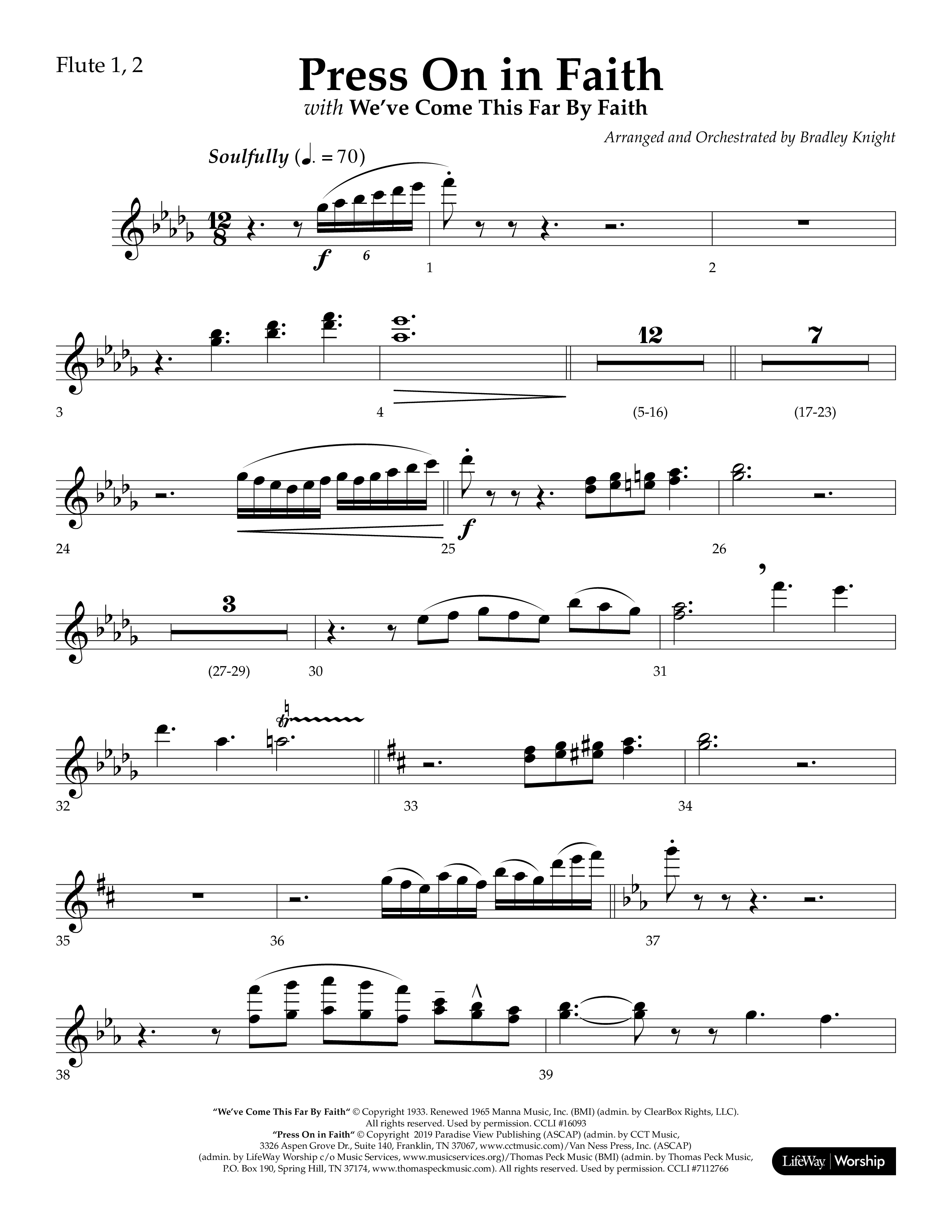 Press On In Faith with We’ve Come This Far By Faith Choral Anthem SATB Flute 1/2 (Lifeway Choral / Orch. Bradley Knight)
