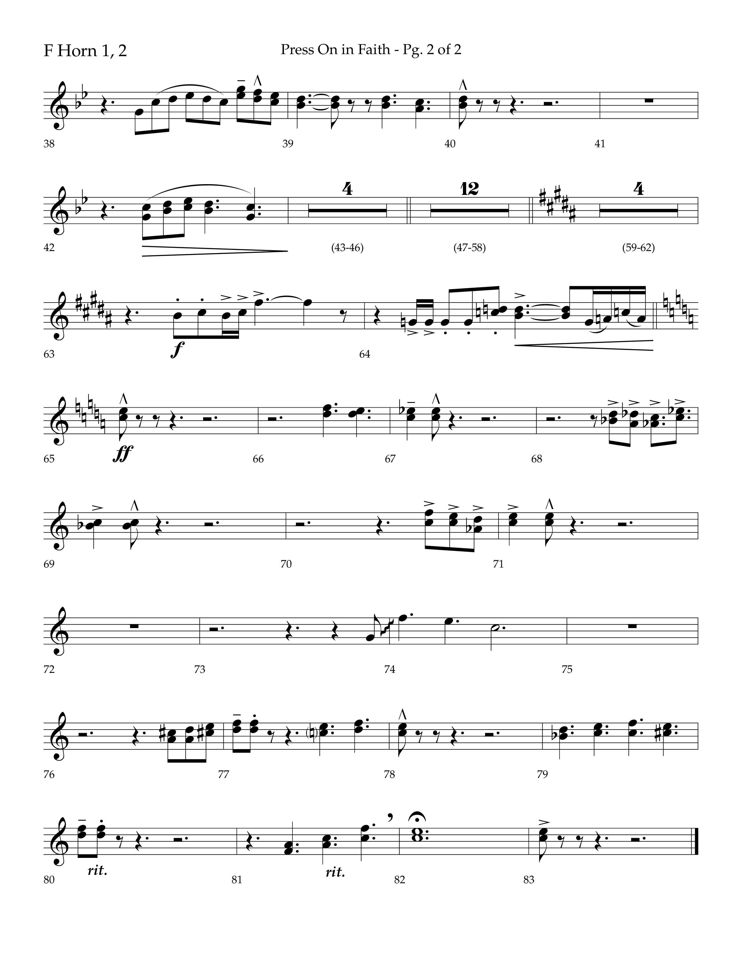 Press On In Faith with We’ve Come This Far By Faith Choral Anthem SATB French Horn 1/2 (Lifeway Choral / Orch. Bradley Knight)