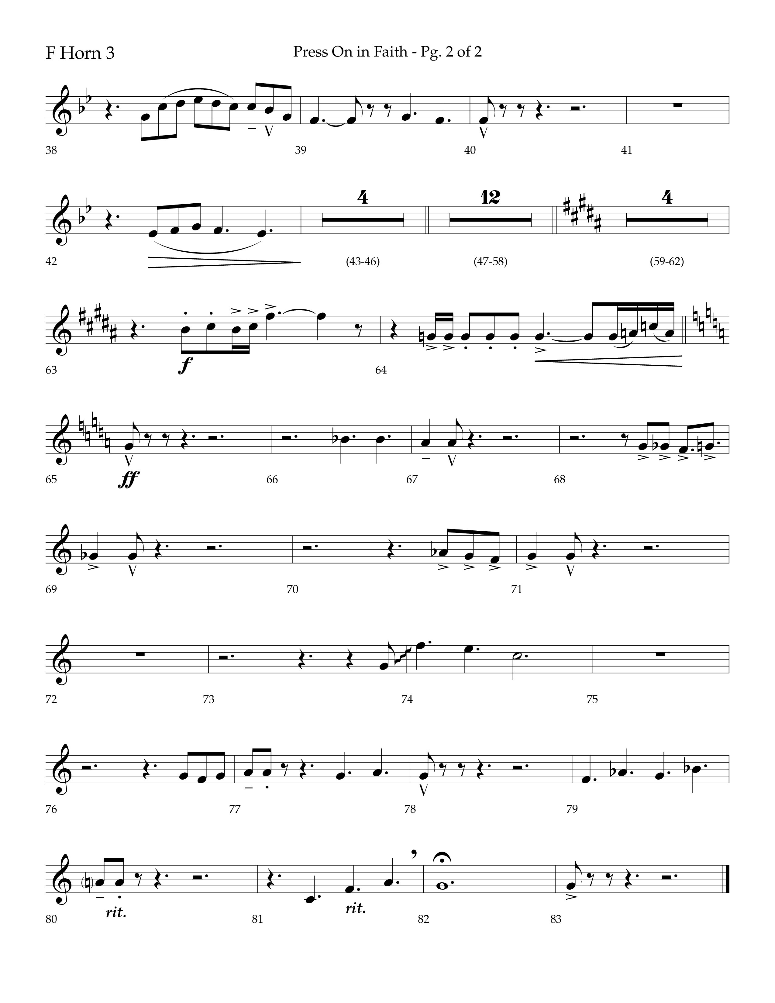 Press On In Faith with We’ve Come This Far By Faith Choral Anthem SATB French Horn 3 (Lifeway Choral / Orch. Bradley Knight)