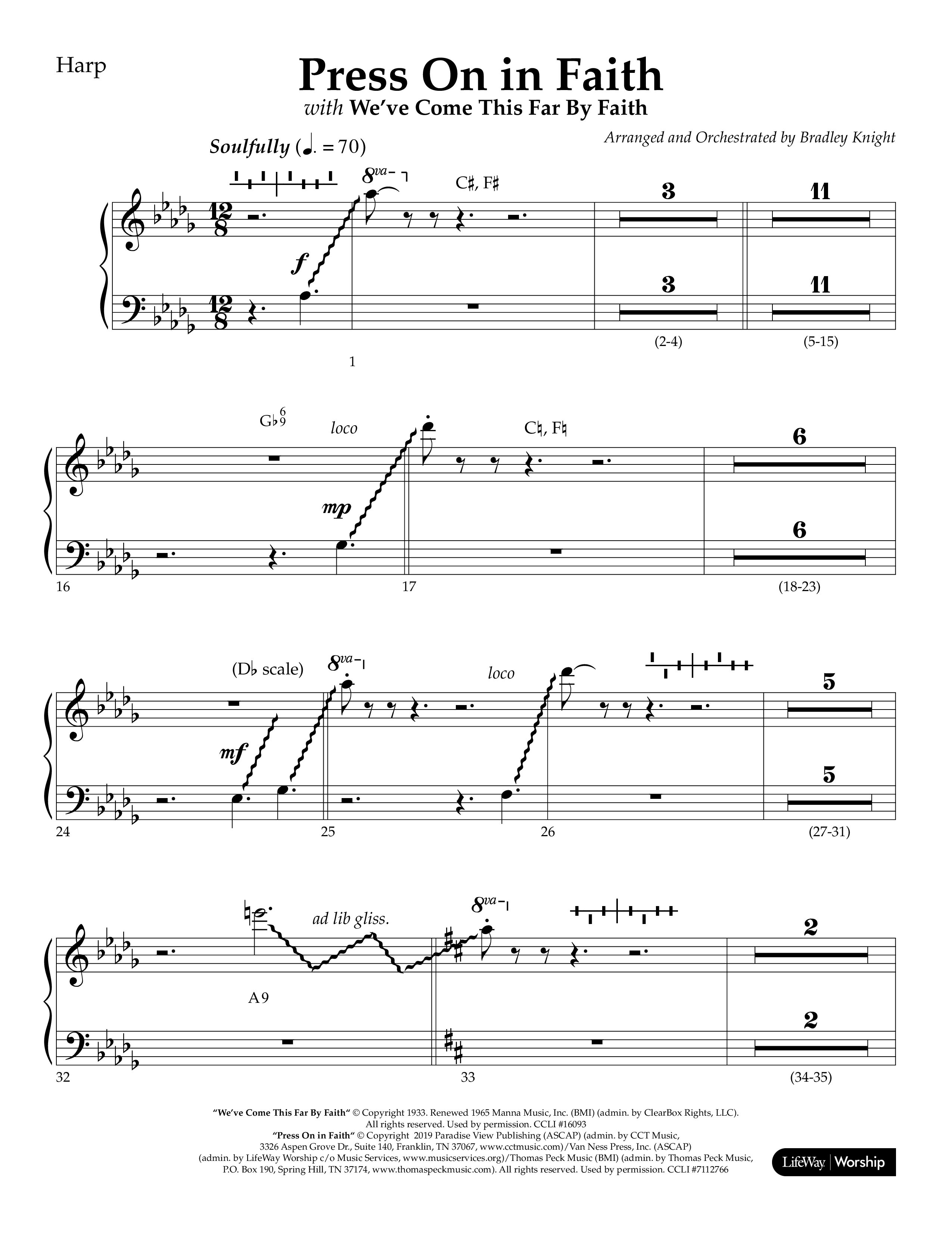 Press On In Faith with We’ve Come This Far By Faith Choral Anthem SATB Harp (Lifeway Choral / Orch. Bradley Knight)