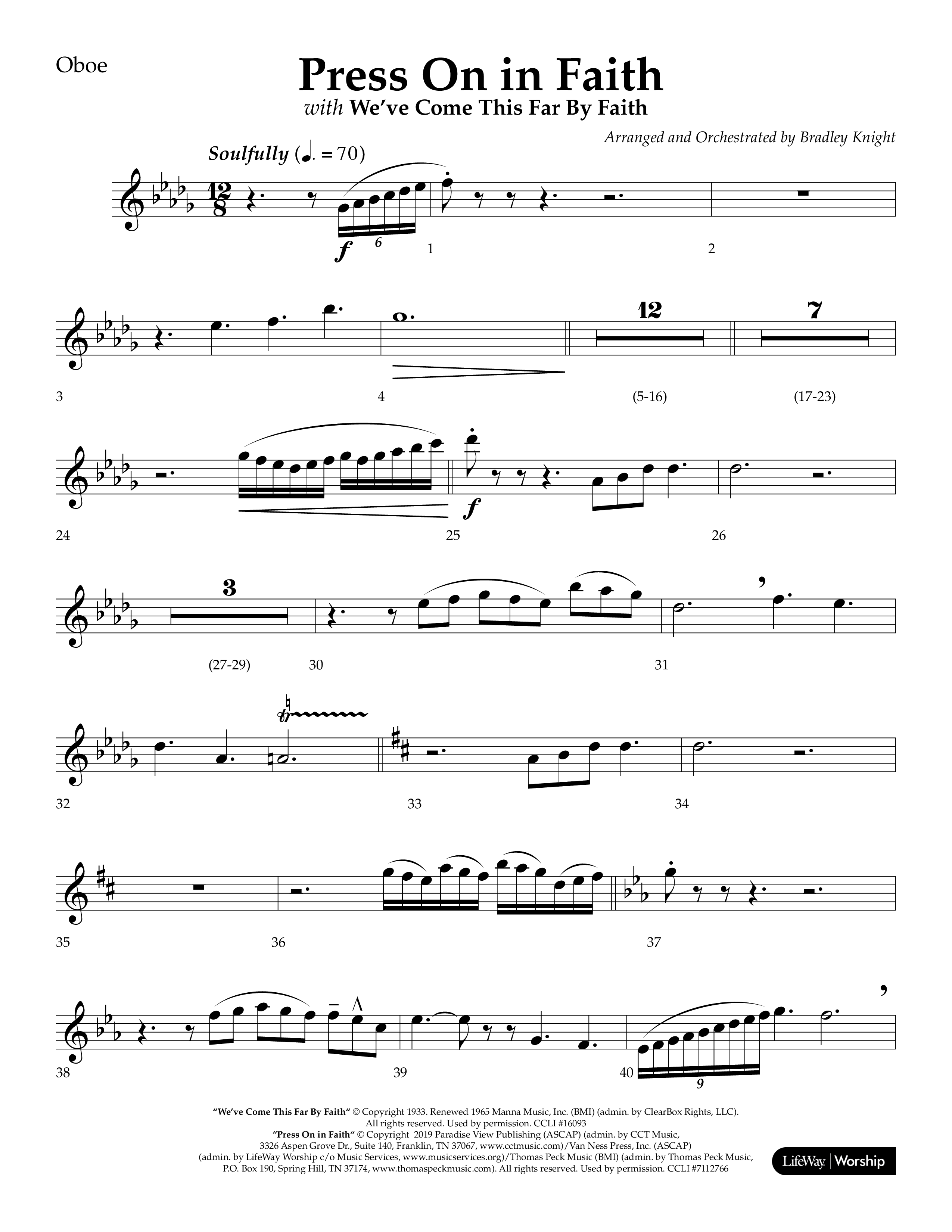 Press On In Faith with We’ve Come This Far By Faith Choral Anthem SATB Oboe (Lifeway Choral / Orch. Bradley Knight)