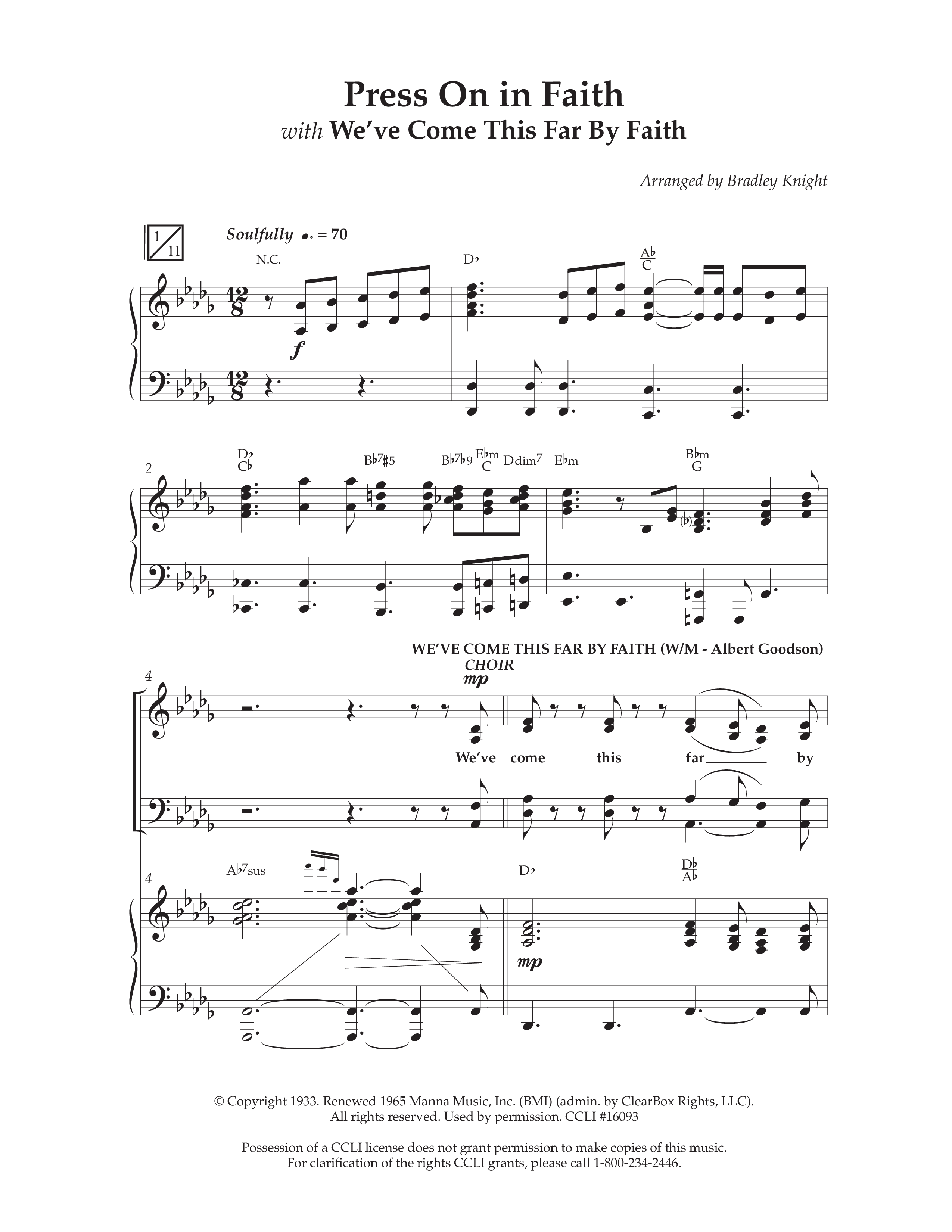 Press On In Faith with We’ve Come This Far By Faith Choral Anthem SATB Anthem (SATB/Piano) (Lifeway Choral / Orch. Bradley Knight)