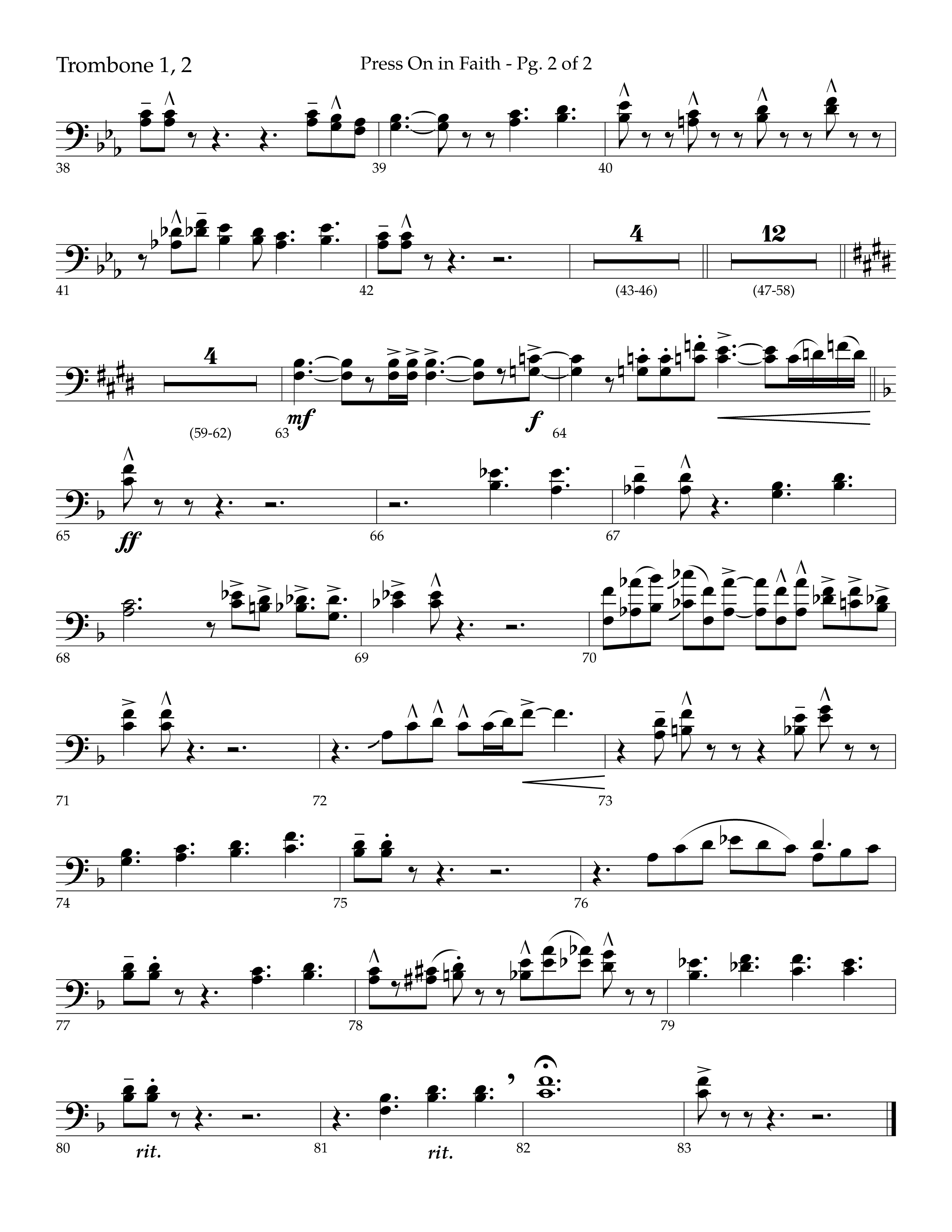 Press On In Faith with We’ve Come This Far By Faith Choral Anthem SATB Trombone 1/2 (Lifeway Choral / Orch. Bradley Knight)