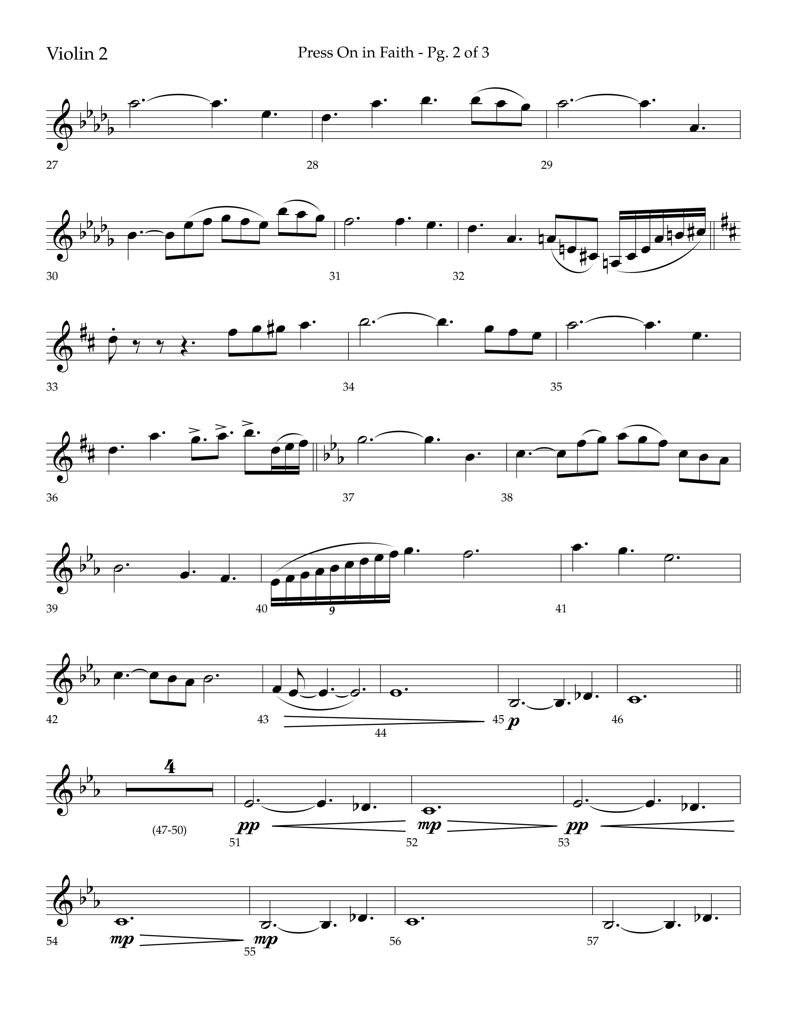 Press On In Faith with We’ve Come This Far By Faith Choral Anthem SATB Violin 2 (Lifeway Choral / Orch. Bradley Knight)