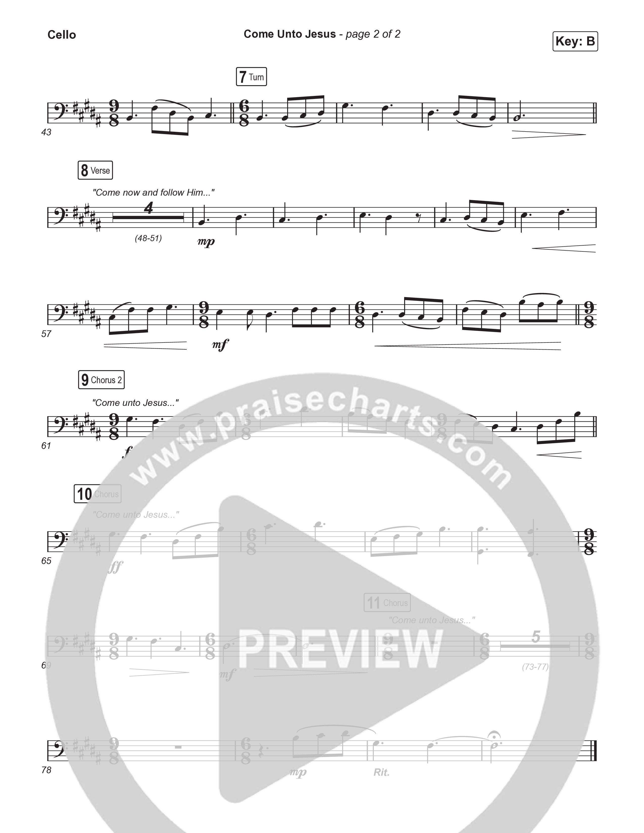 Come Unto Jesus (Choral Anthem SATB) Cello (Keith & Kristyn Getty / Laura Story / Jordan Kauflin / Arr. Luke Gambill)