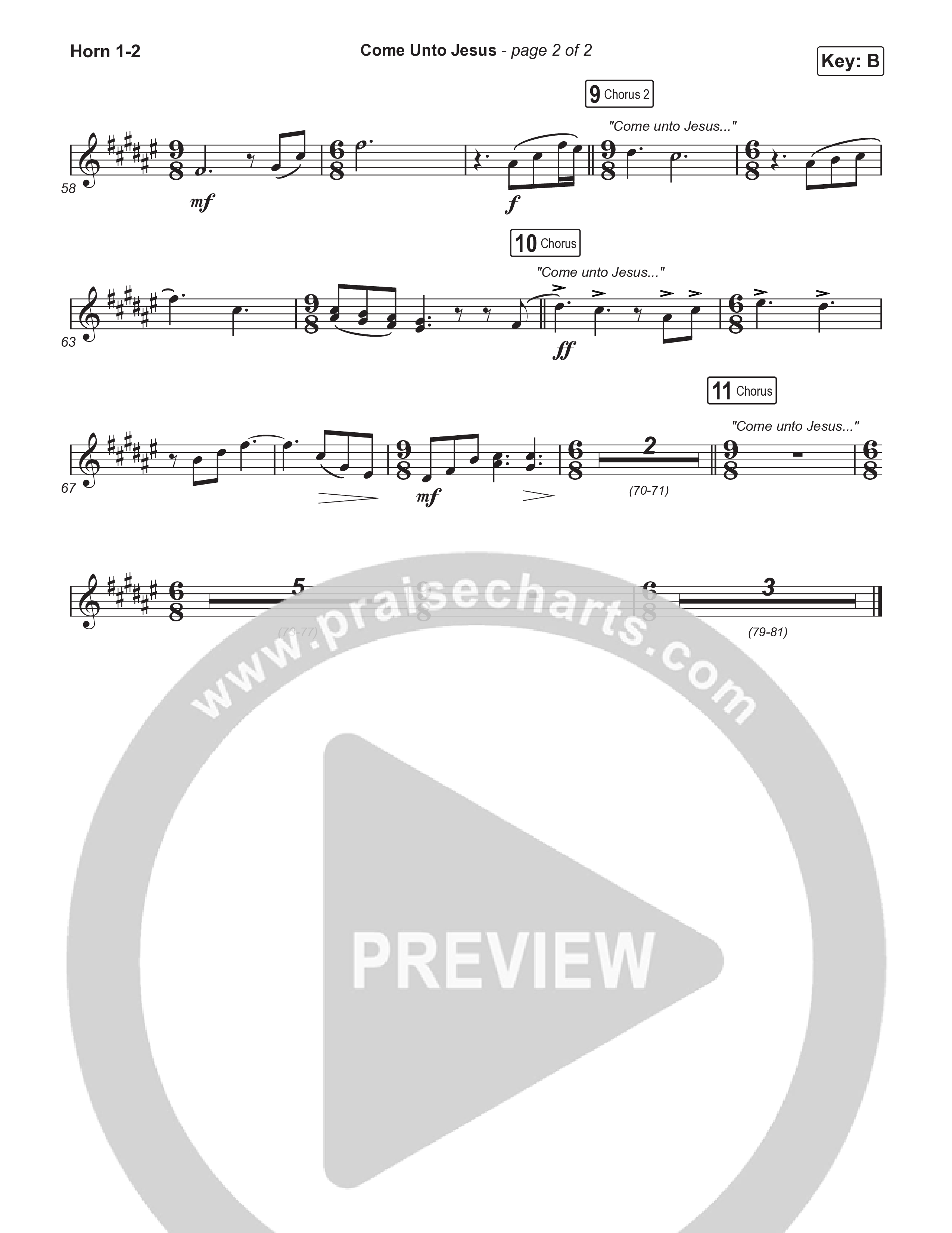 Come Unto Jesus (Choral Anthem SATB) French Horn 1,2 (Keith & Kristyn Getty / Laura Story / Jordan Kauflin / Arr. Luke Gambill)