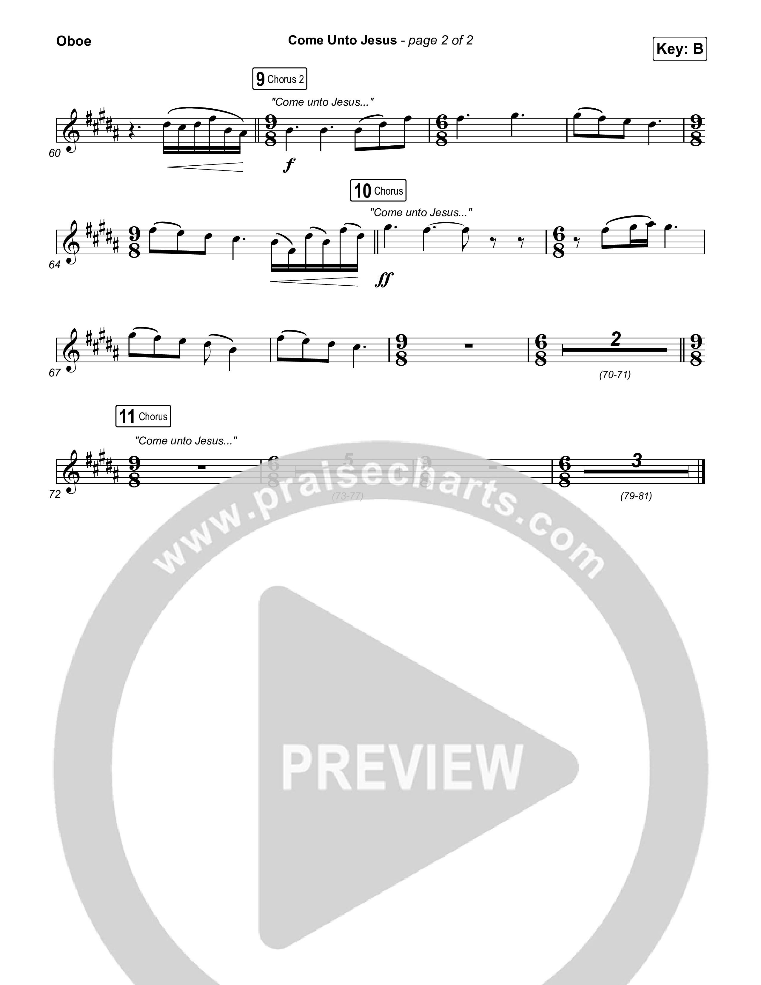 Come Unto Jesus (Choral Anthem SATB) Oboe (Keith & Kristyn Getty / Laura Story / Jordan Kauflin / Arr. Luke Gambill)