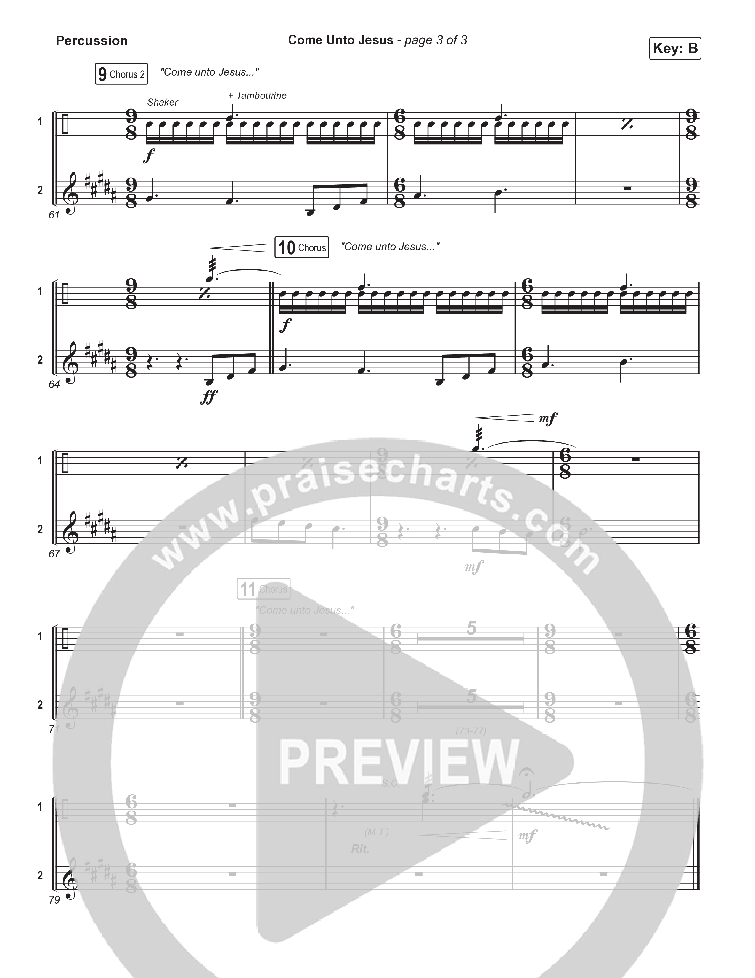 Come Unto Jesus (Choral Anthem SATB) Percussion (Keith & Kristyn Getty / Laura Story / Jordan Kauflin / Arr. Luke Gambill)