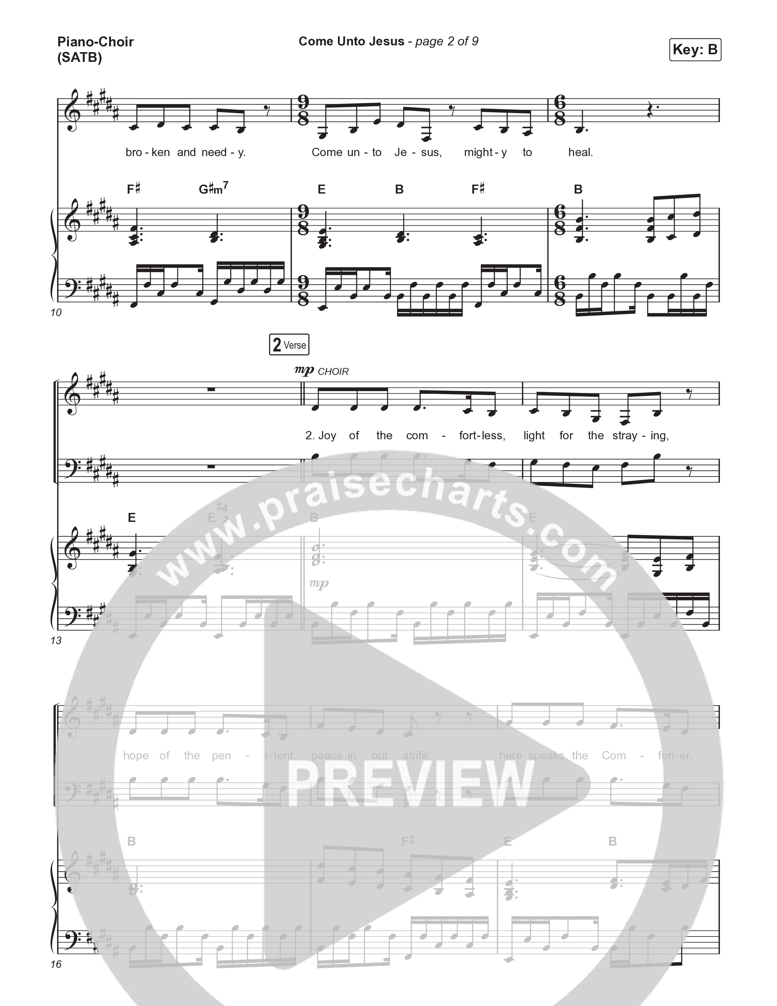 Come Unto Jesus (Choral Anthem SATB) Piano/Vocal (SATB) (Keith & Kristyn Getty / Laura Story / Jordan Kauflin / Arr. Luke Gambill)