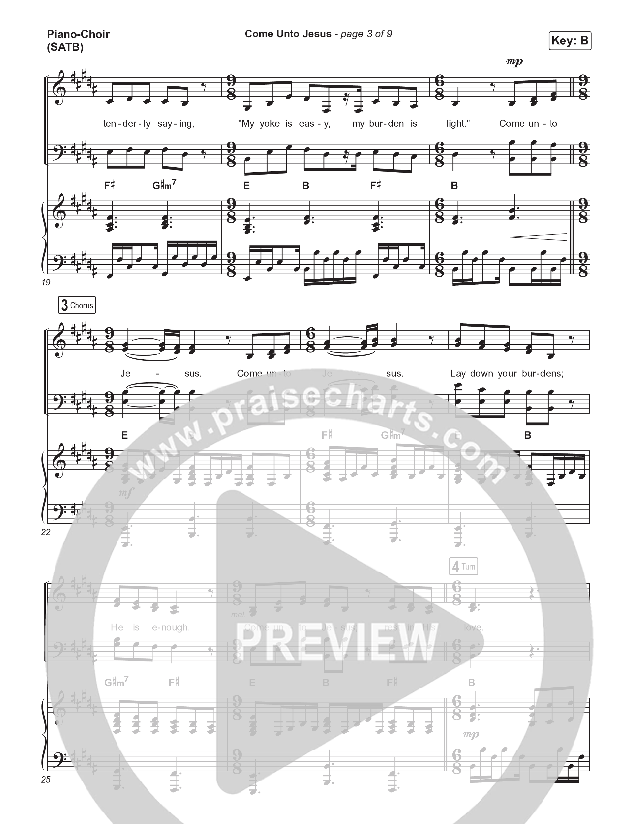Come Unto Jesus (Choral Anthem SATB) Piano/Vocal (SATB) (Keith & Kristyn Getty / Laura Story / Jordan Kauflin / Arr. Luke Gambill)