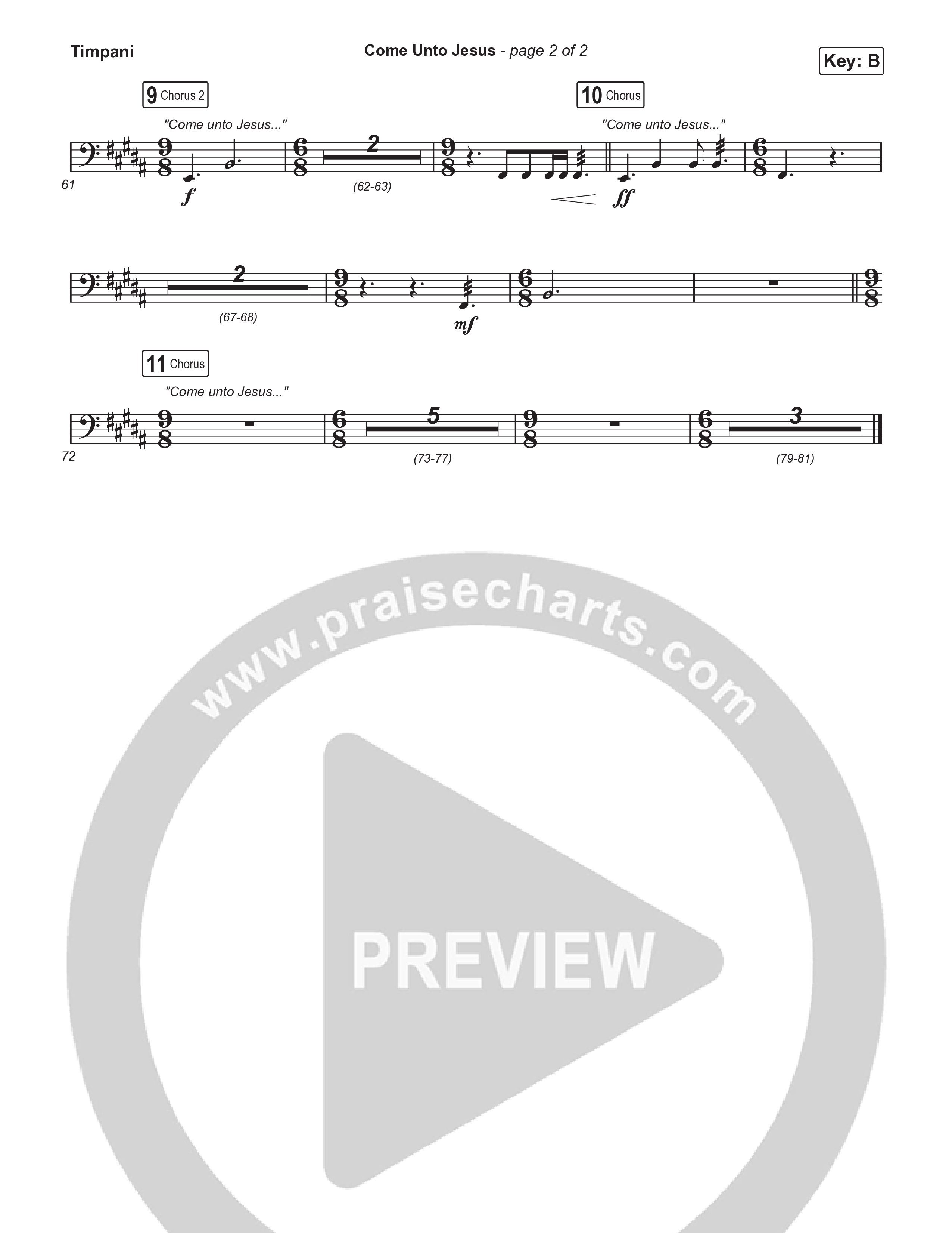 Come Unto Jesus (Choral Anthem SATB) Timpani (Keith & Kristyn Getty / Laura Story / Jordan Kauflin / Arr. Luke Gambill)
