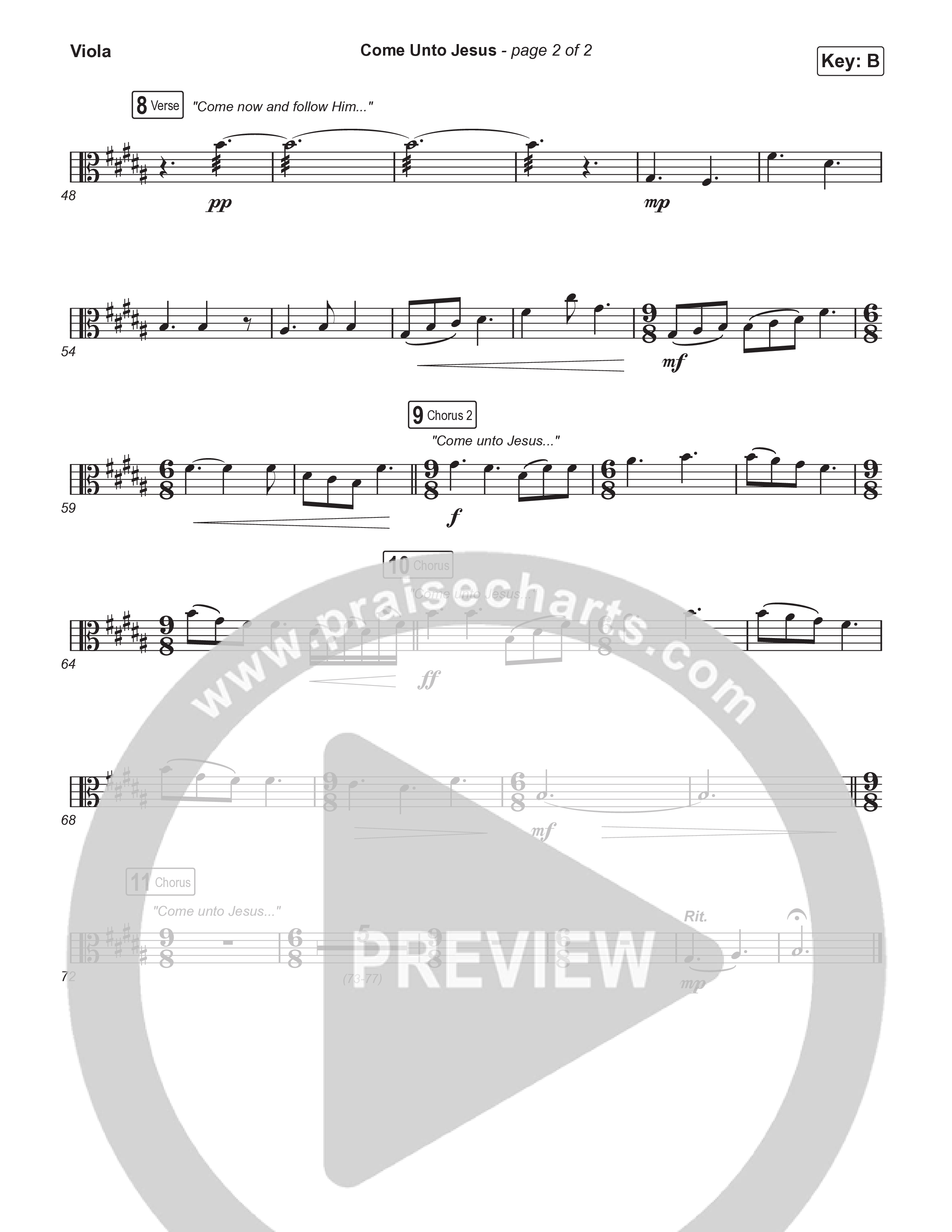 Come Unto Jesus (Choral Anthem SATB) Viola (Keith & Kristyn Getty / Laura Story / Jordan Kauflin / Arr. Luke Gambill)