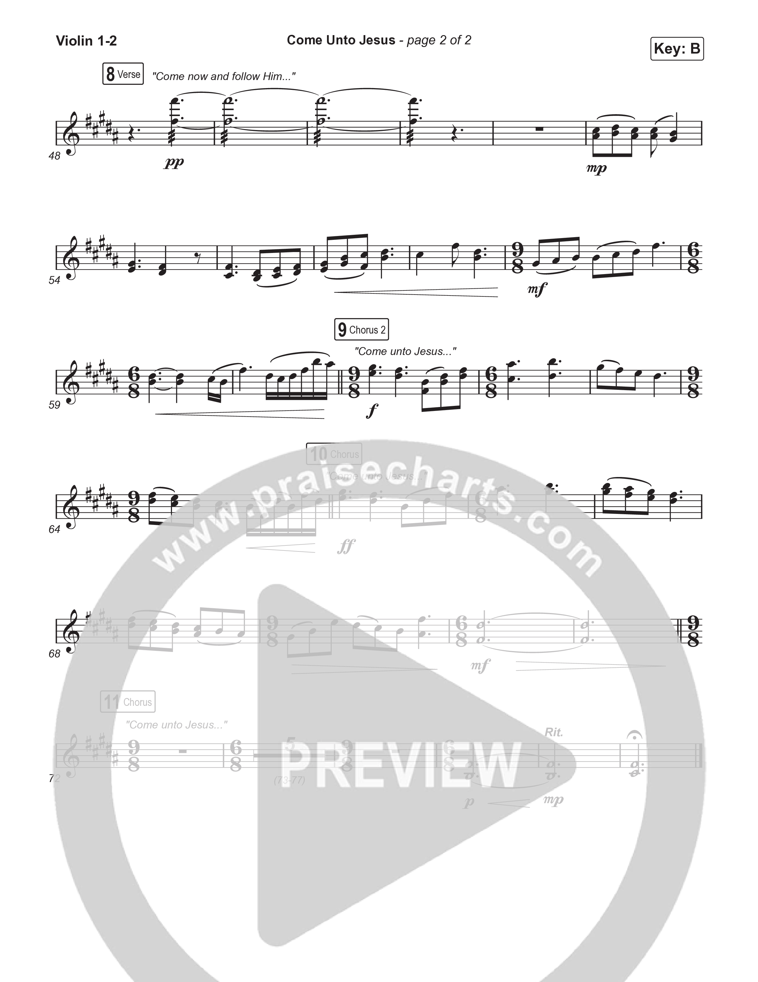 Come Unto Jesus (Choral Anthem SATB) String Pack (Keith & Kristyn Getty / Laura Story / Jordan Kauflin / Arr. Luke Gambill)