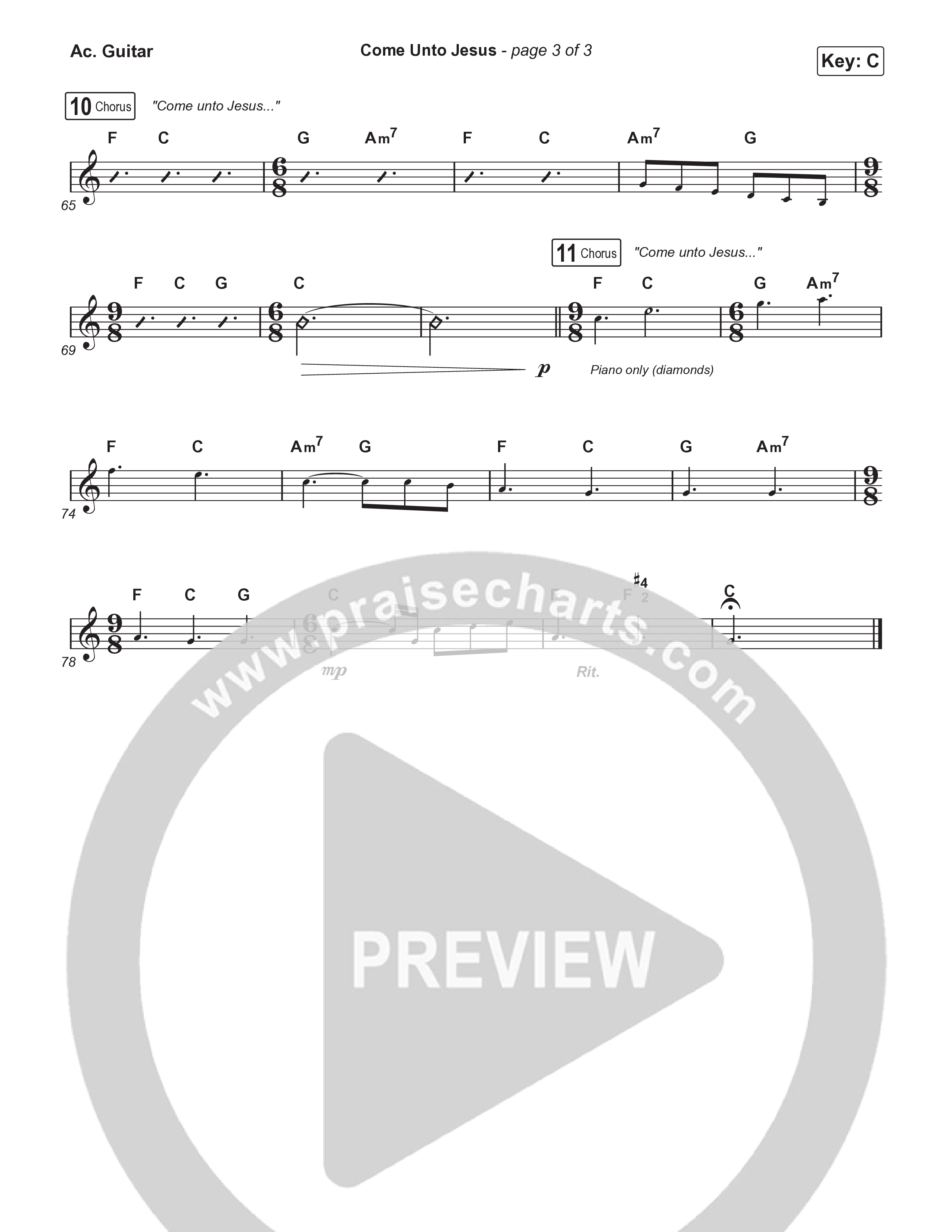 Come Unto Jesus (Worship Choir/SAB) Acoustic Guitar (Keith & Kristyn Getty / Laura Story / Jordan Kauflin / Arr. Luke Gambill)