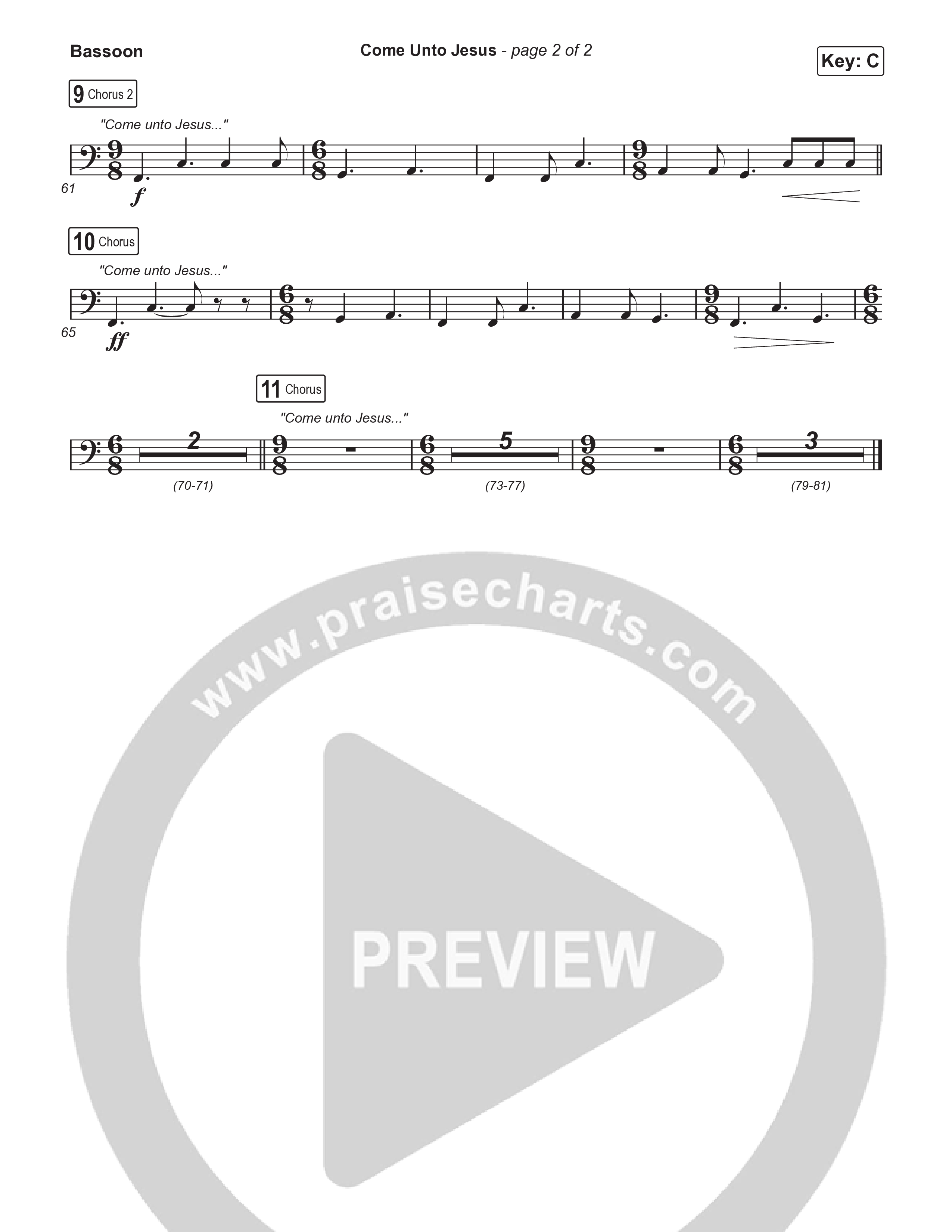 Come Unto Jesus (Worship Choir/SAB) Bassoon (Keith & Kristyn Getty / Laura Story / Jordan Kauflin / Arr. Luke Gambill)