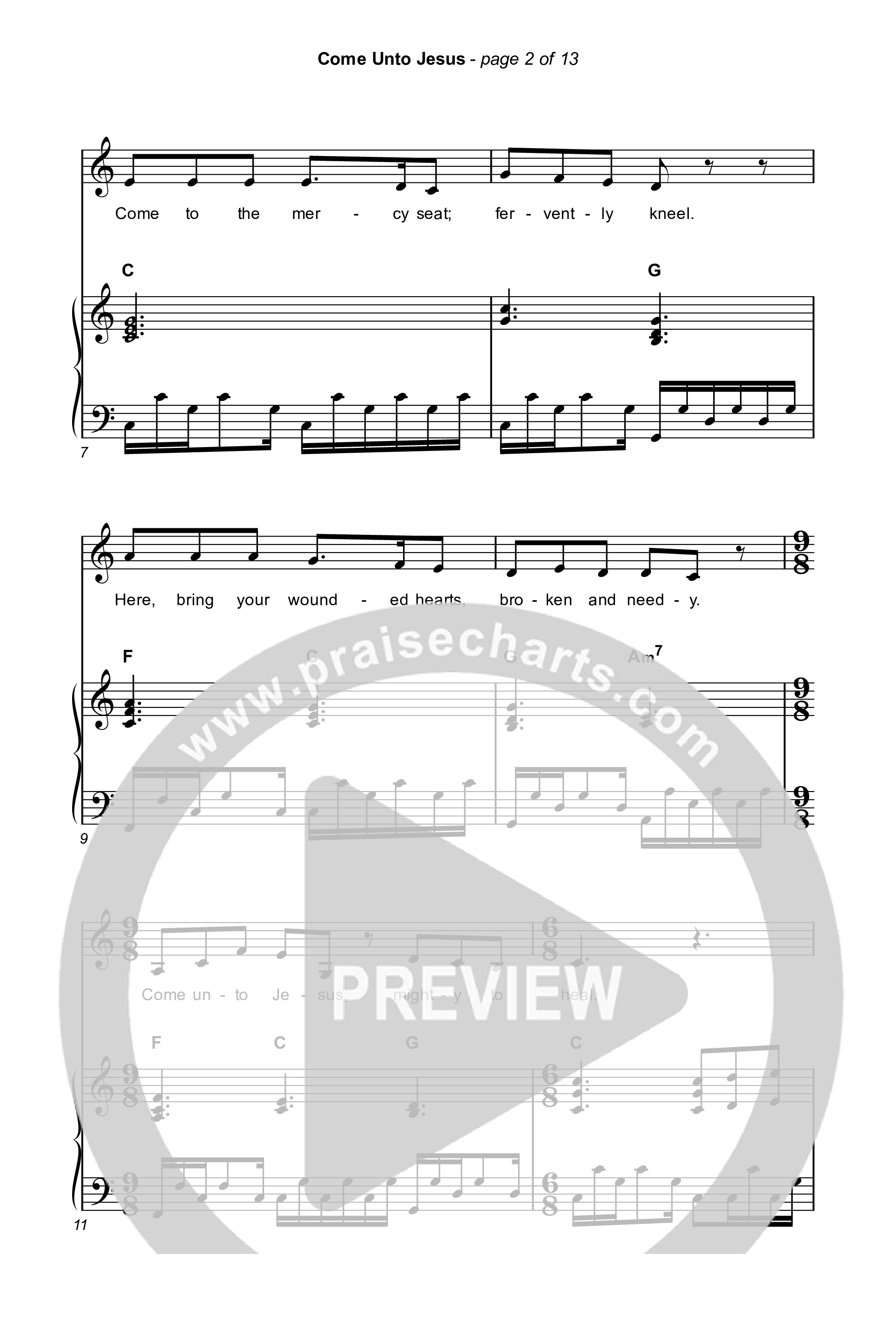 Come Unto Jesus (Worship Choir/SAB) Octavo (SAB & Pno) (Keith & Kristyn Getty / Laura Story / Jordan Kauflin / Arr. Luke Gambill)