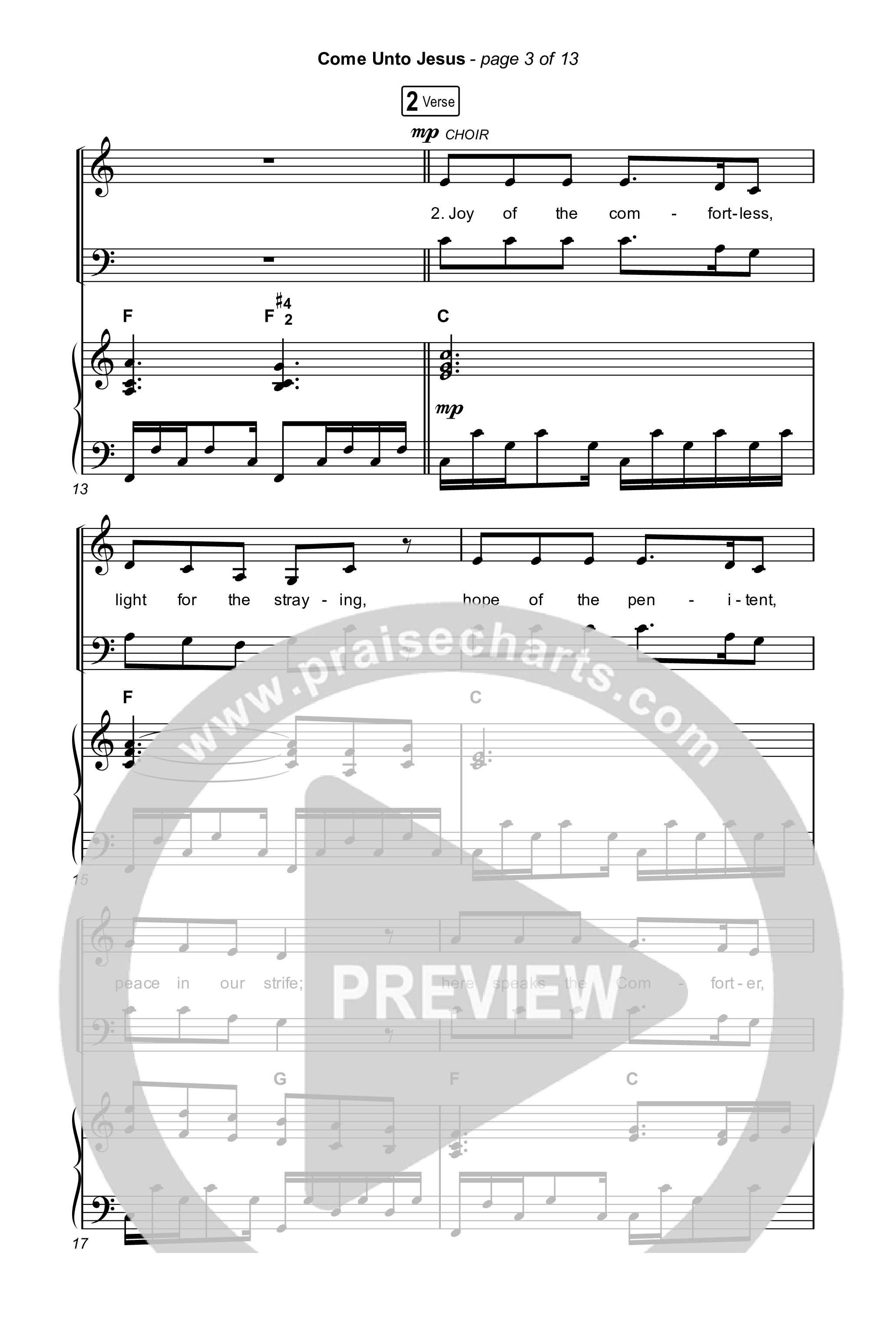 Come Unto Jesus (Worship Choir/SAB) Octavo (SAB & Pno) (Keith & Kristyn Getty / Laura Story / Jordan Kauflin / Arr. Luke Gambill)